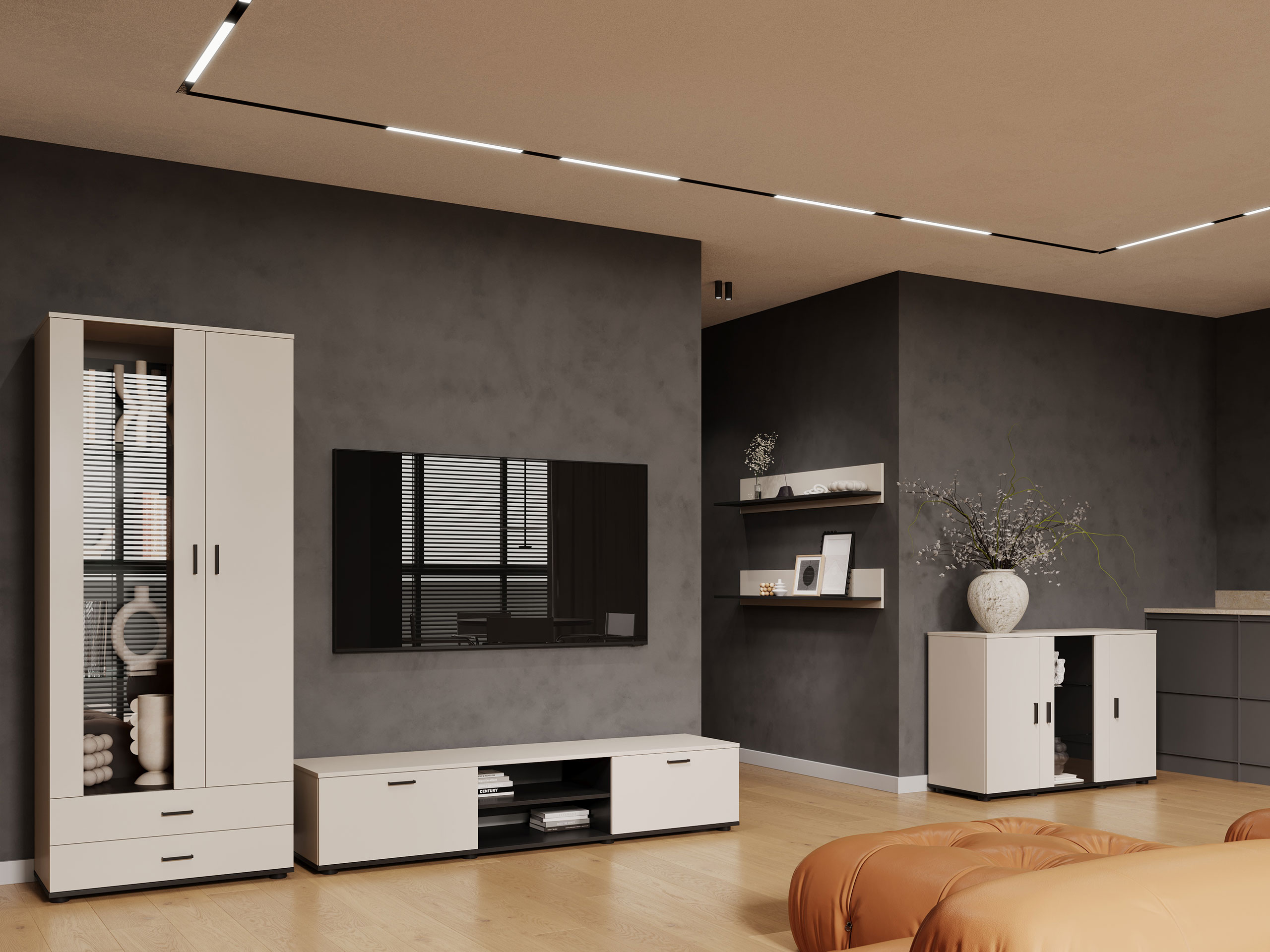 Ensemble de salon Tornola 116 (Cachemire + Noir)