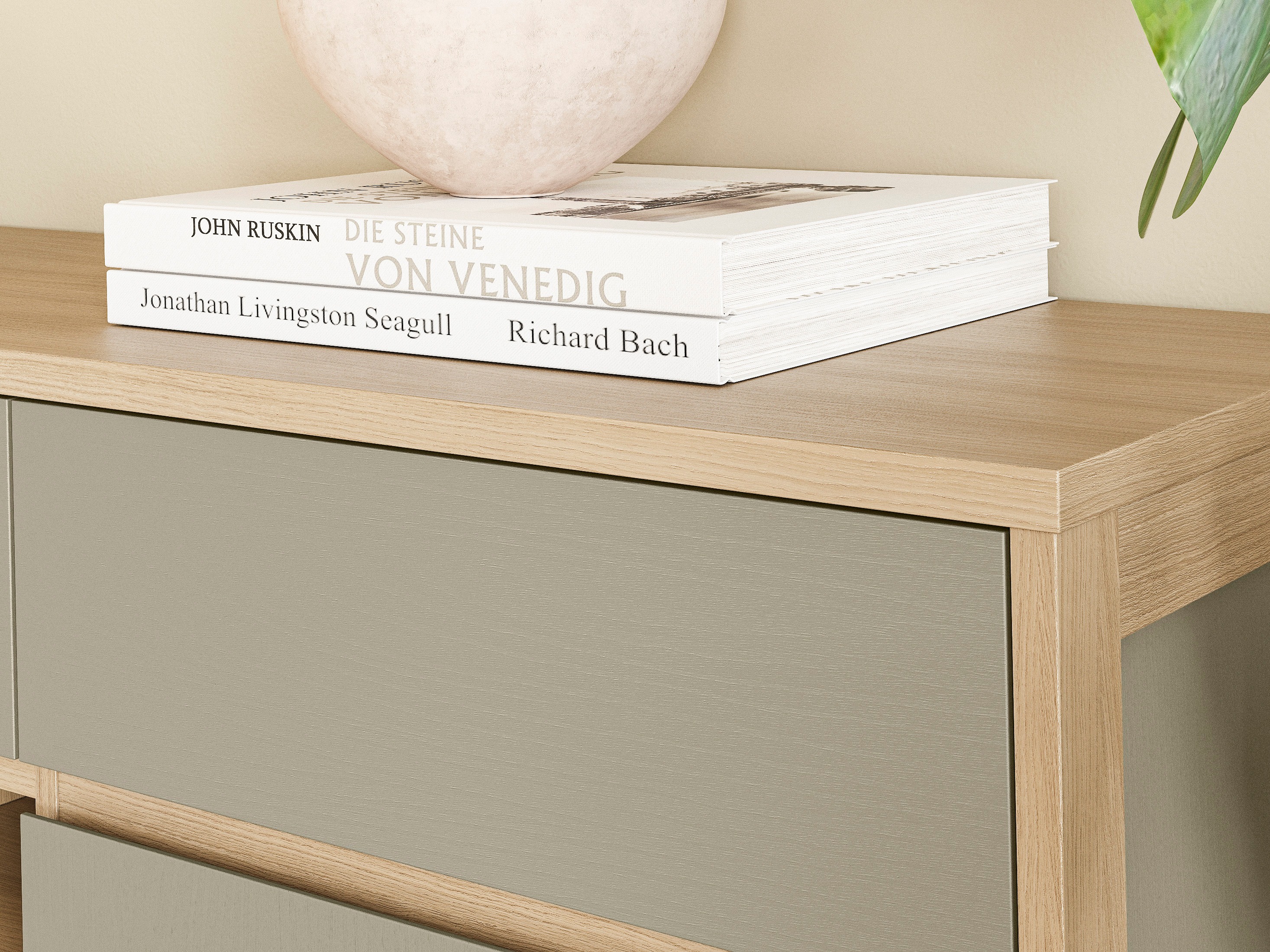 Buffet Fermaru 106 (Vert poussiéreux + Chêne)