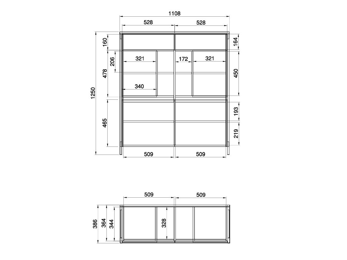 Buffet Fermaru 106 (Vert poussiéreux + Chêne)