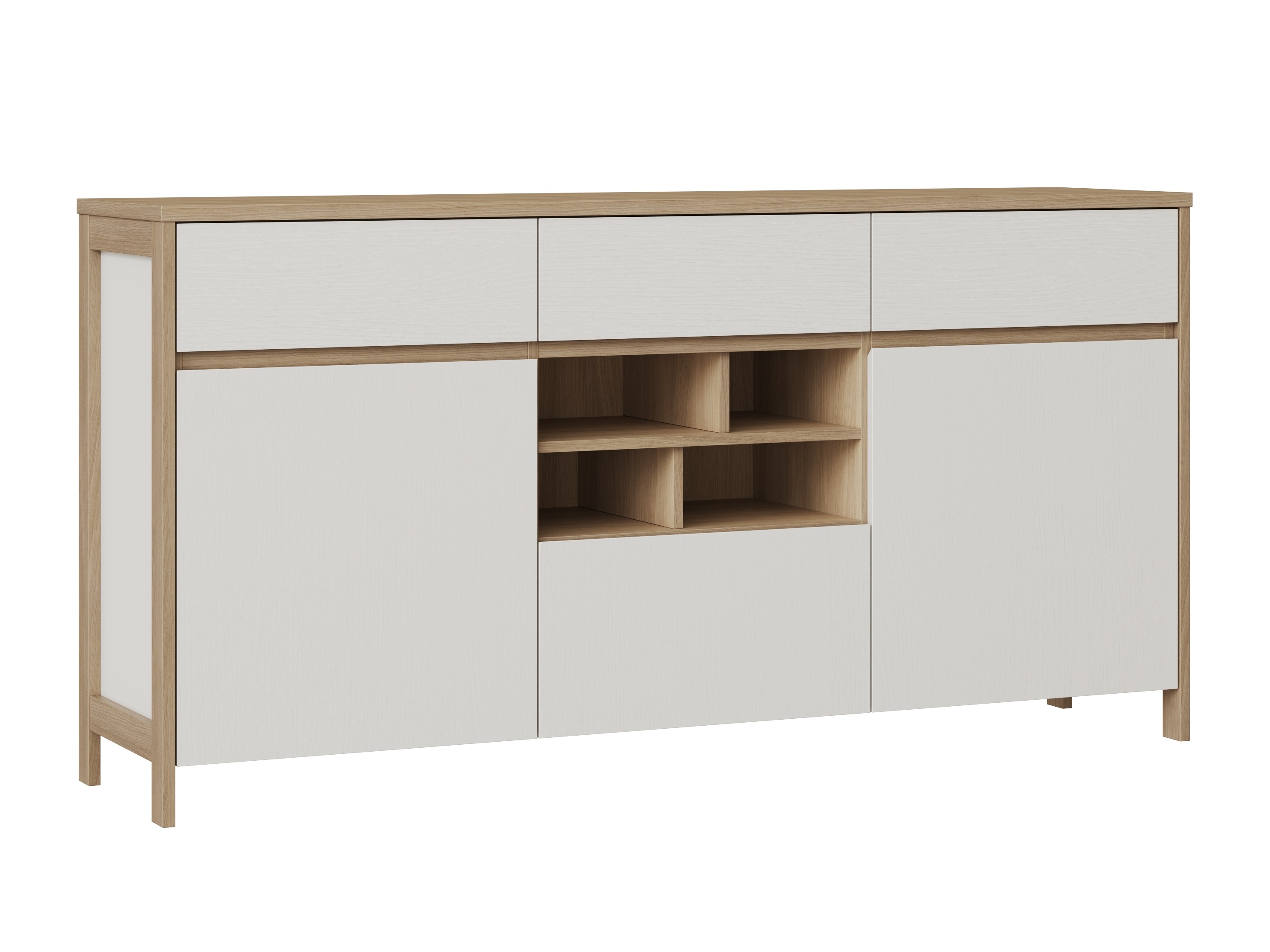 Commode Fermaru 104 (Blanc + Chêne)