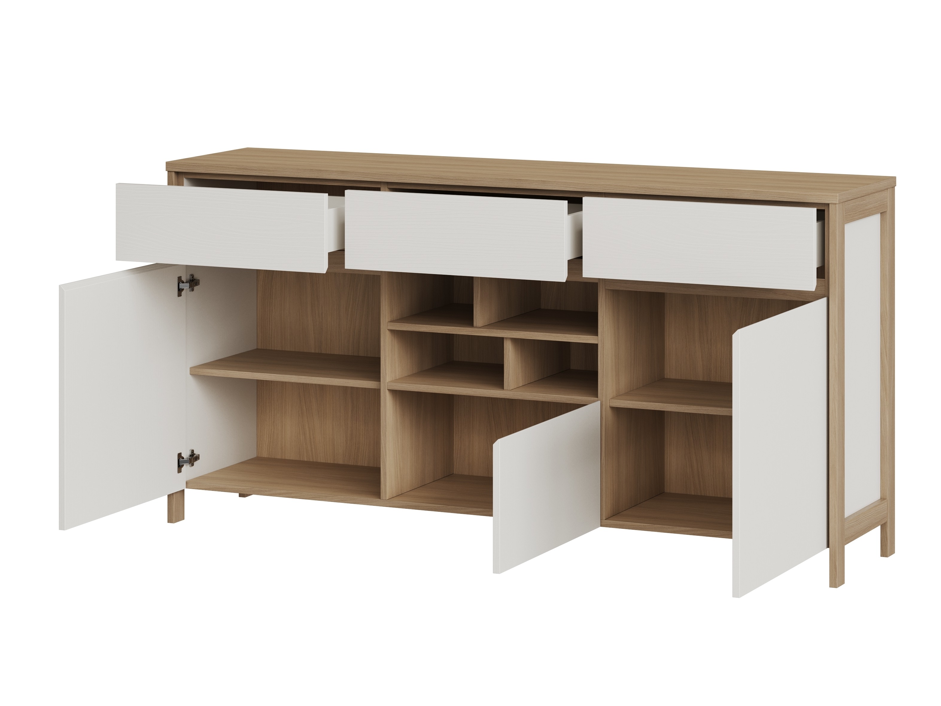 Commode Fermaru 104 (Blanc + Chêne)