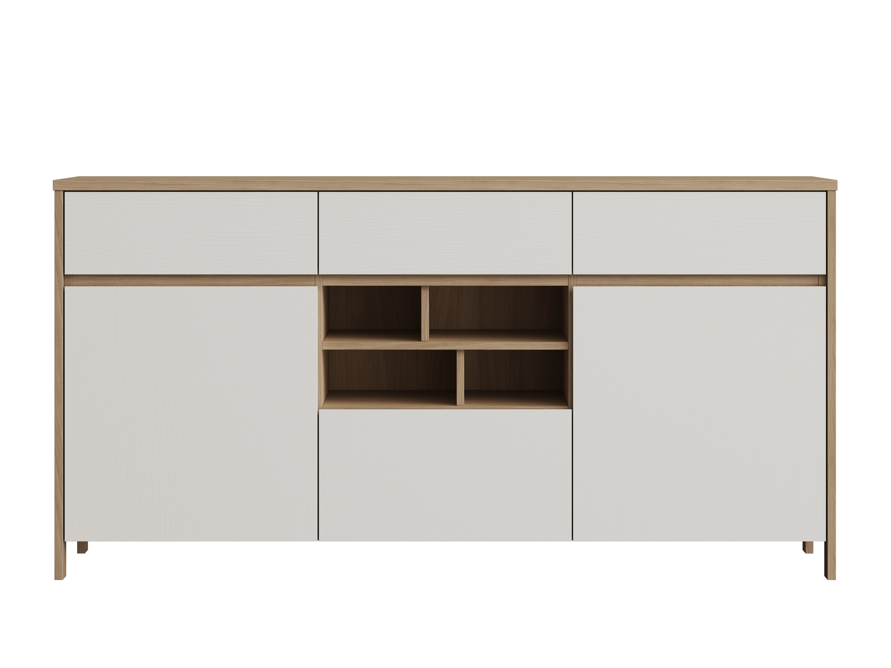 Commode Fermaru 104 (Blanc + Chêne)