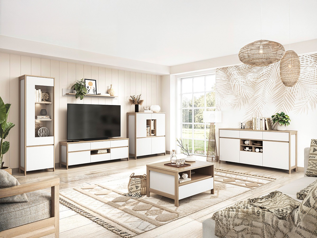 Commode Fermaru 104 (Blanc + Chêne)