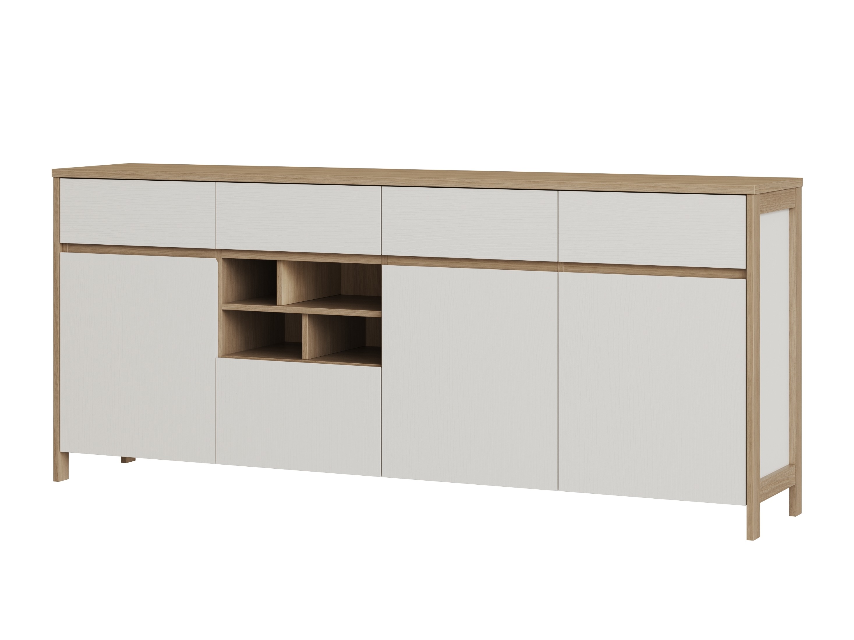 Commode Fermaru 105 (Blanc + Chêne)