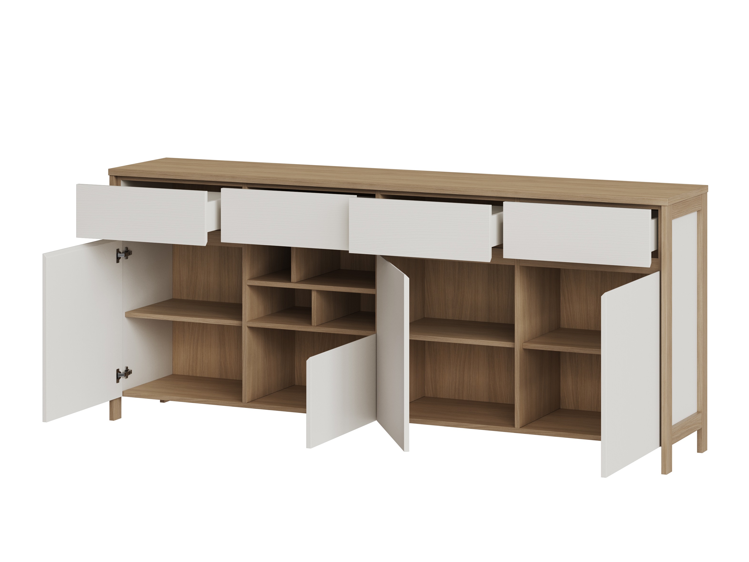 Commode Fermaru 105 (Blanc + Chêne)