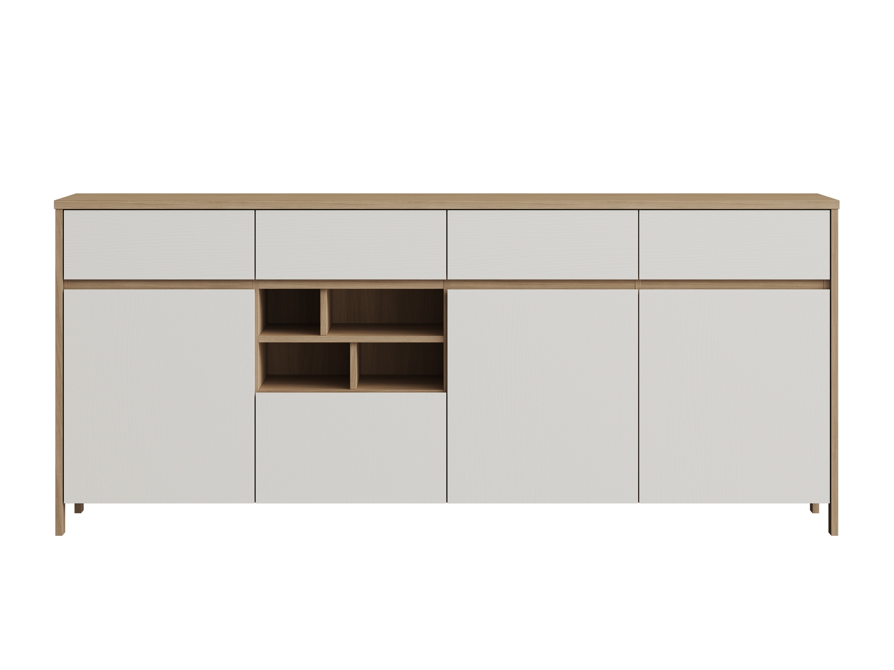 Commode Fermaru 105 (Blanc + Chêne)