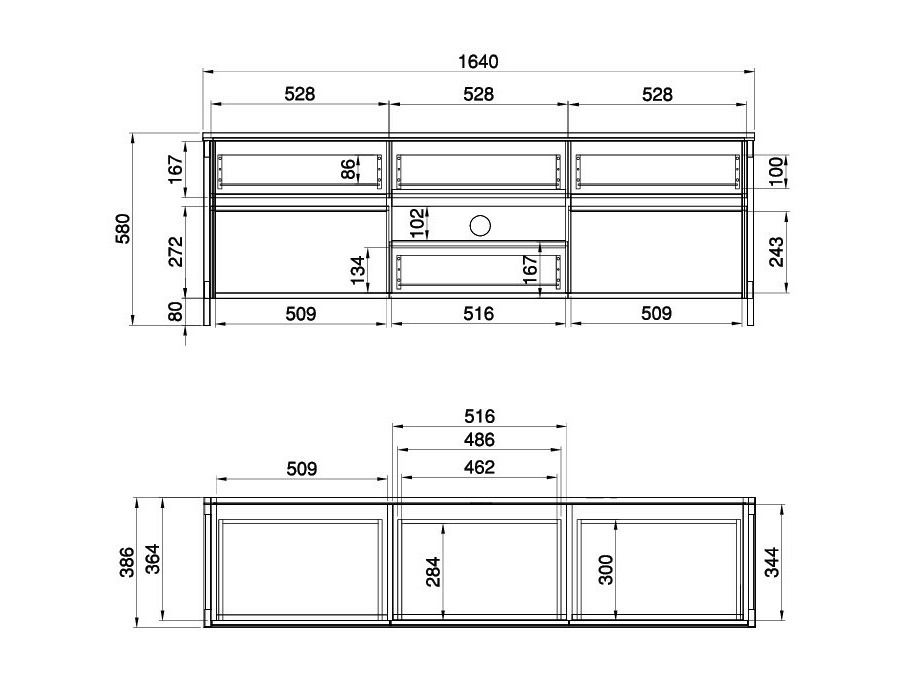 Meuble TV Fermaru 102 (Vert poussiéreux + Chêne)