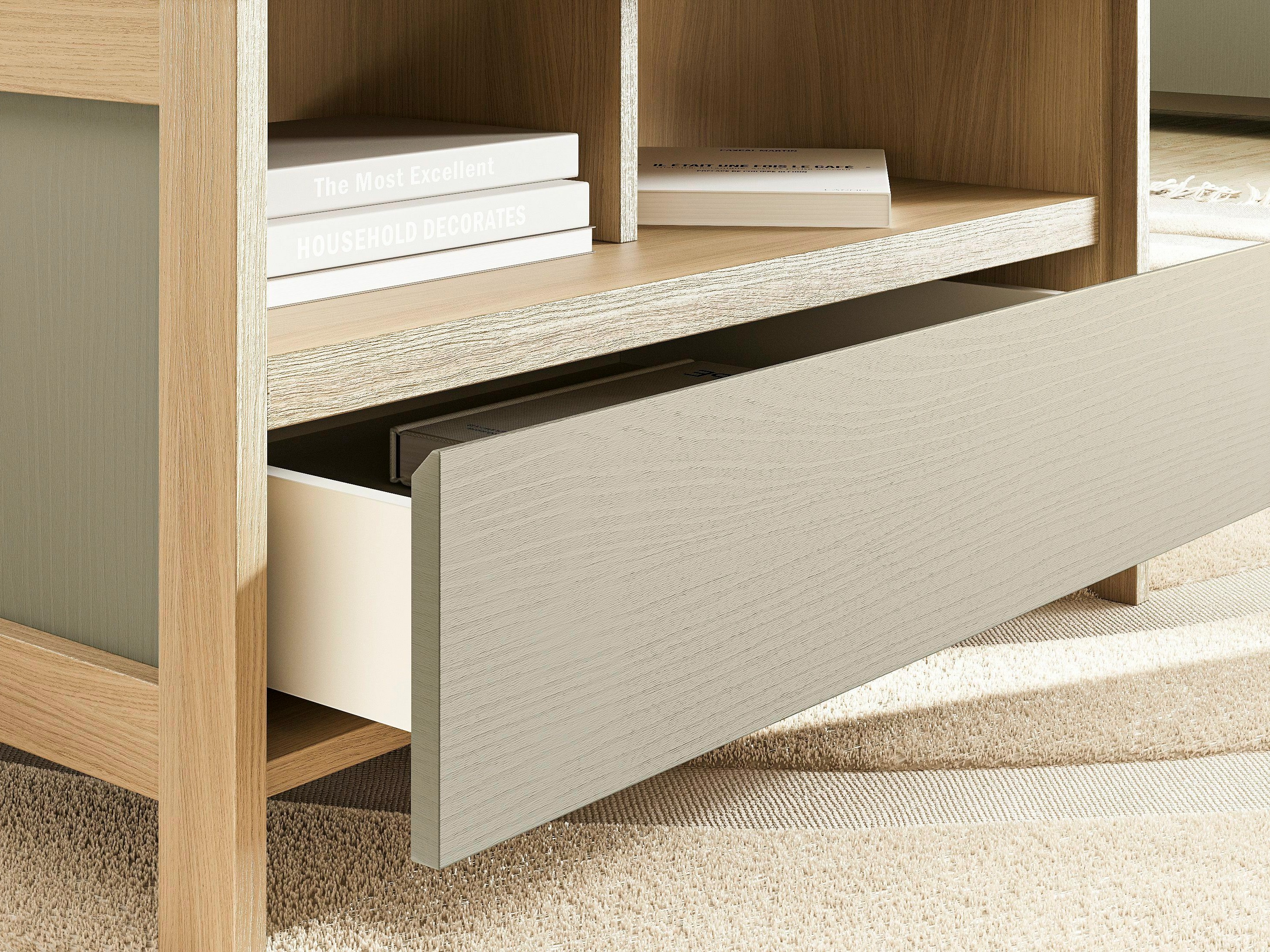 Table basse Fermaru 107 (Vert poussiéreux + Chêne)