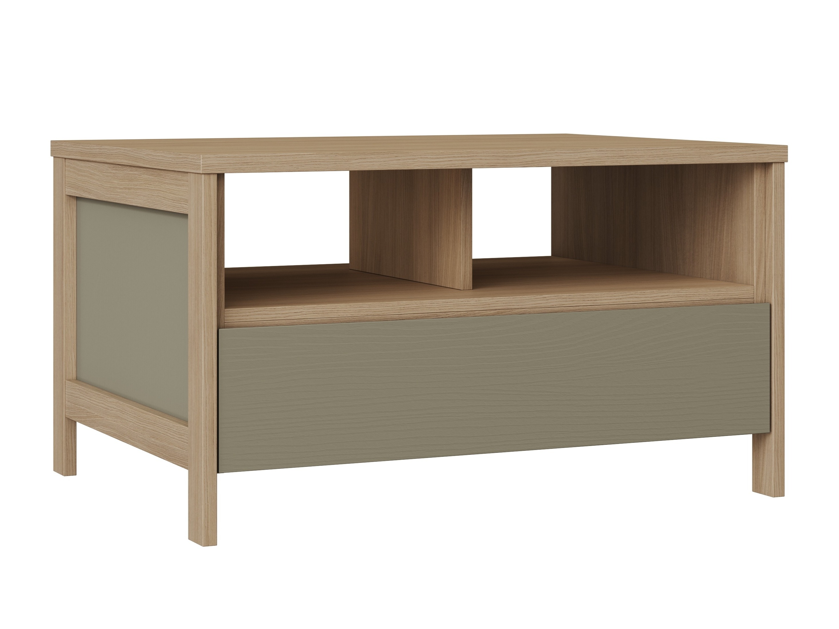 Table basse Fermaru 107 (Vert poussiéreux + Chêne)