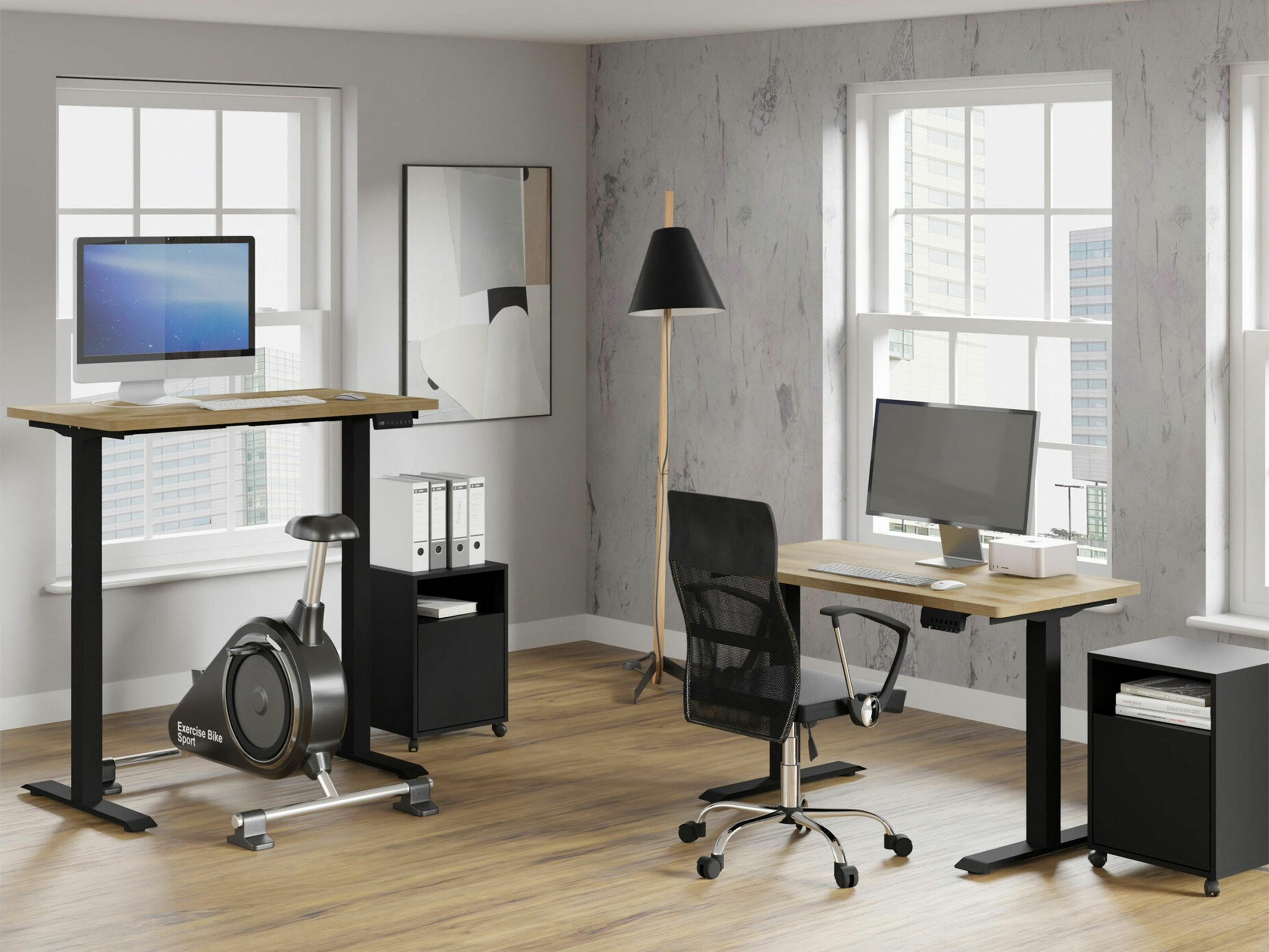 Bureau réglable en hauteur Buffalo 200 (Noir)