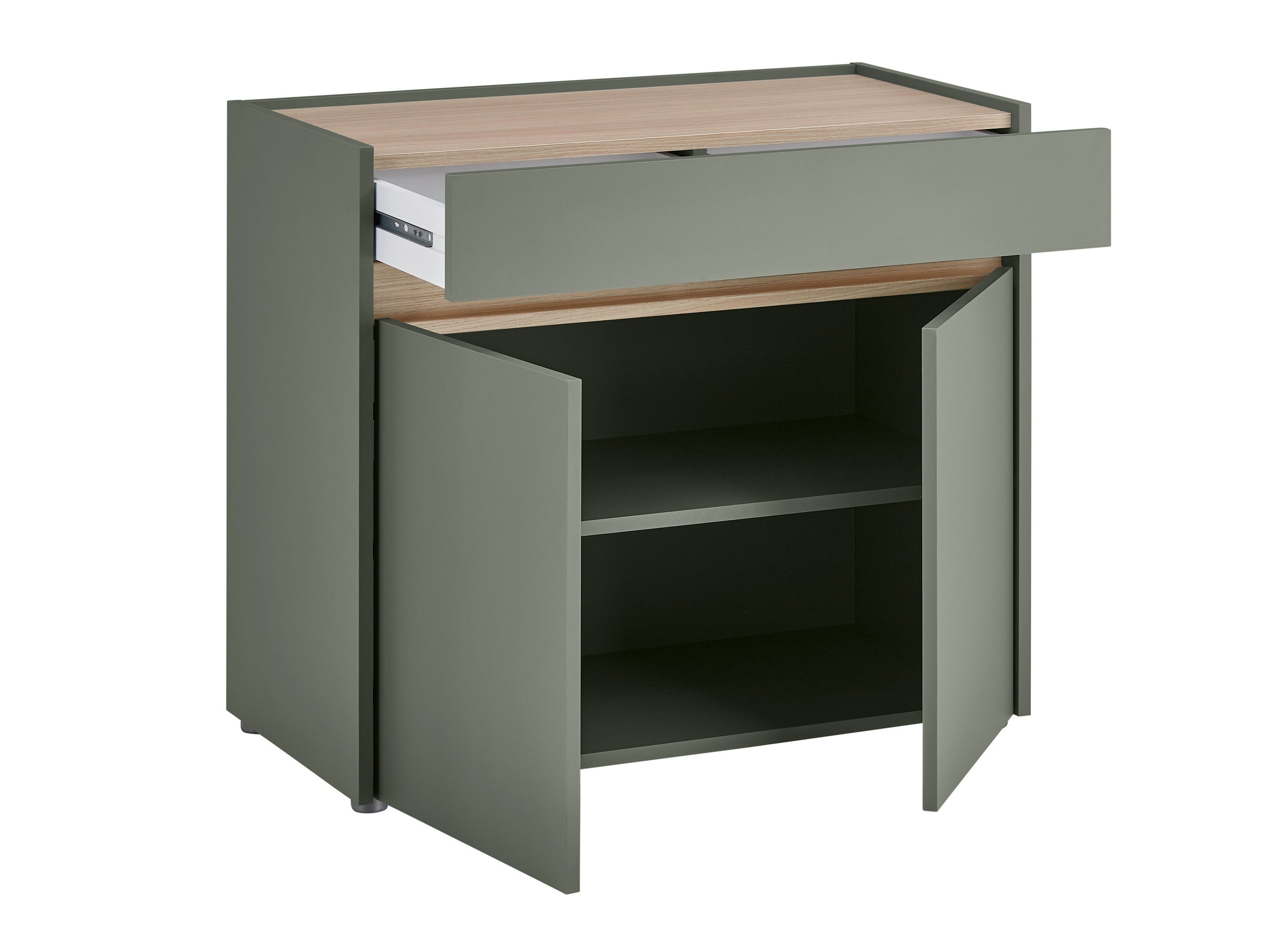 Commode Elbsori 110 (Vert + Chêne)