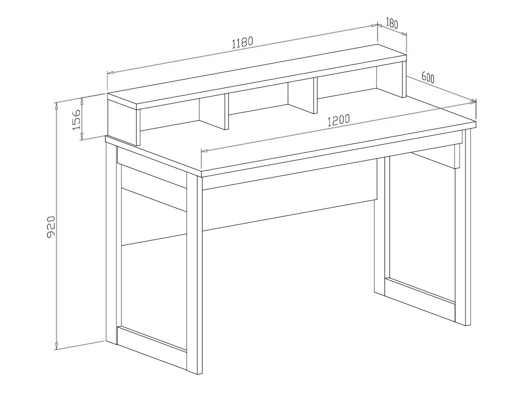 Ensemble de bureau à domicile Fermaru 116 (Blanc + Chêne)