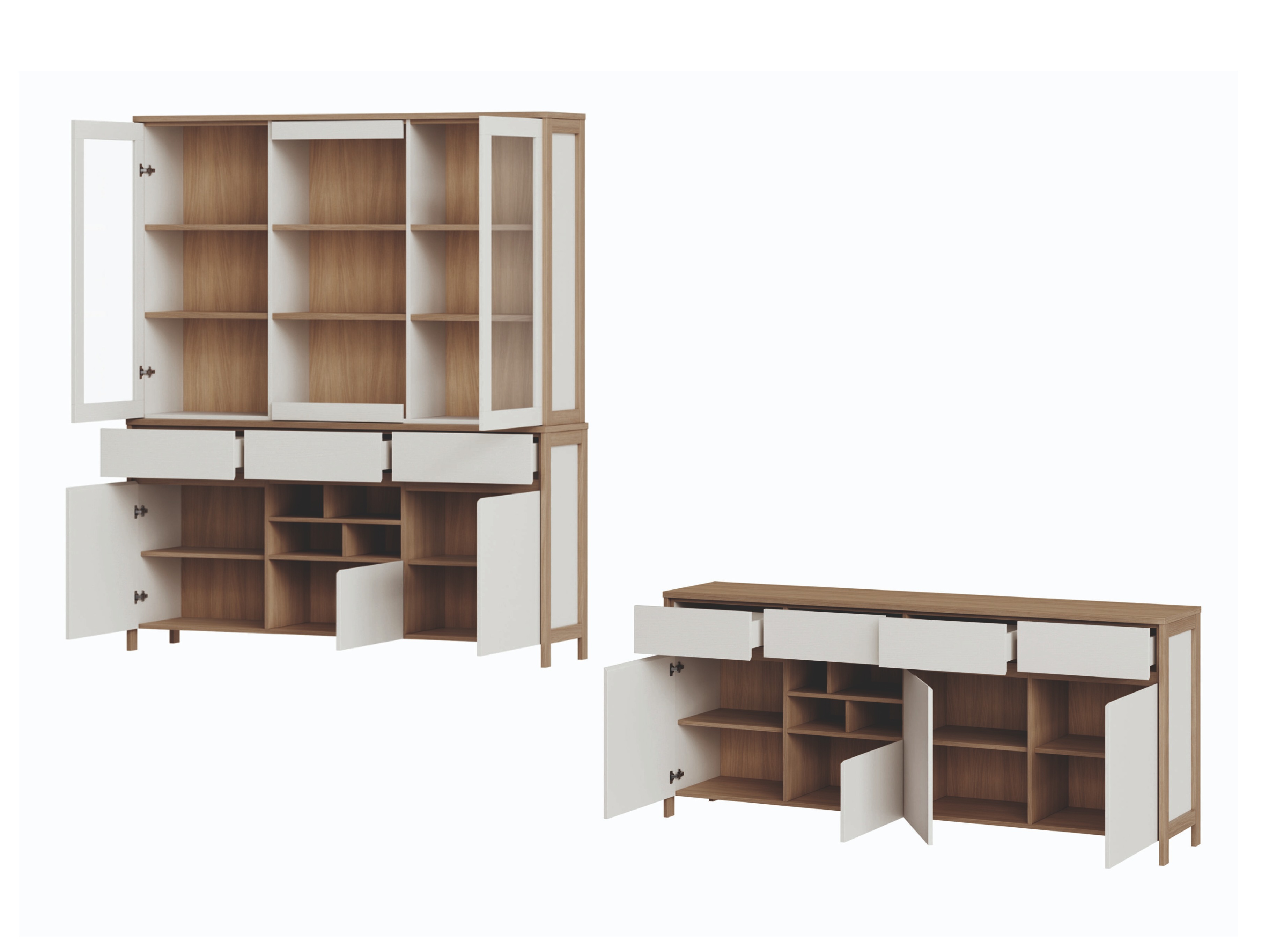 Ensemble de meubles Fermaru 114 (Blanc + Chêne)