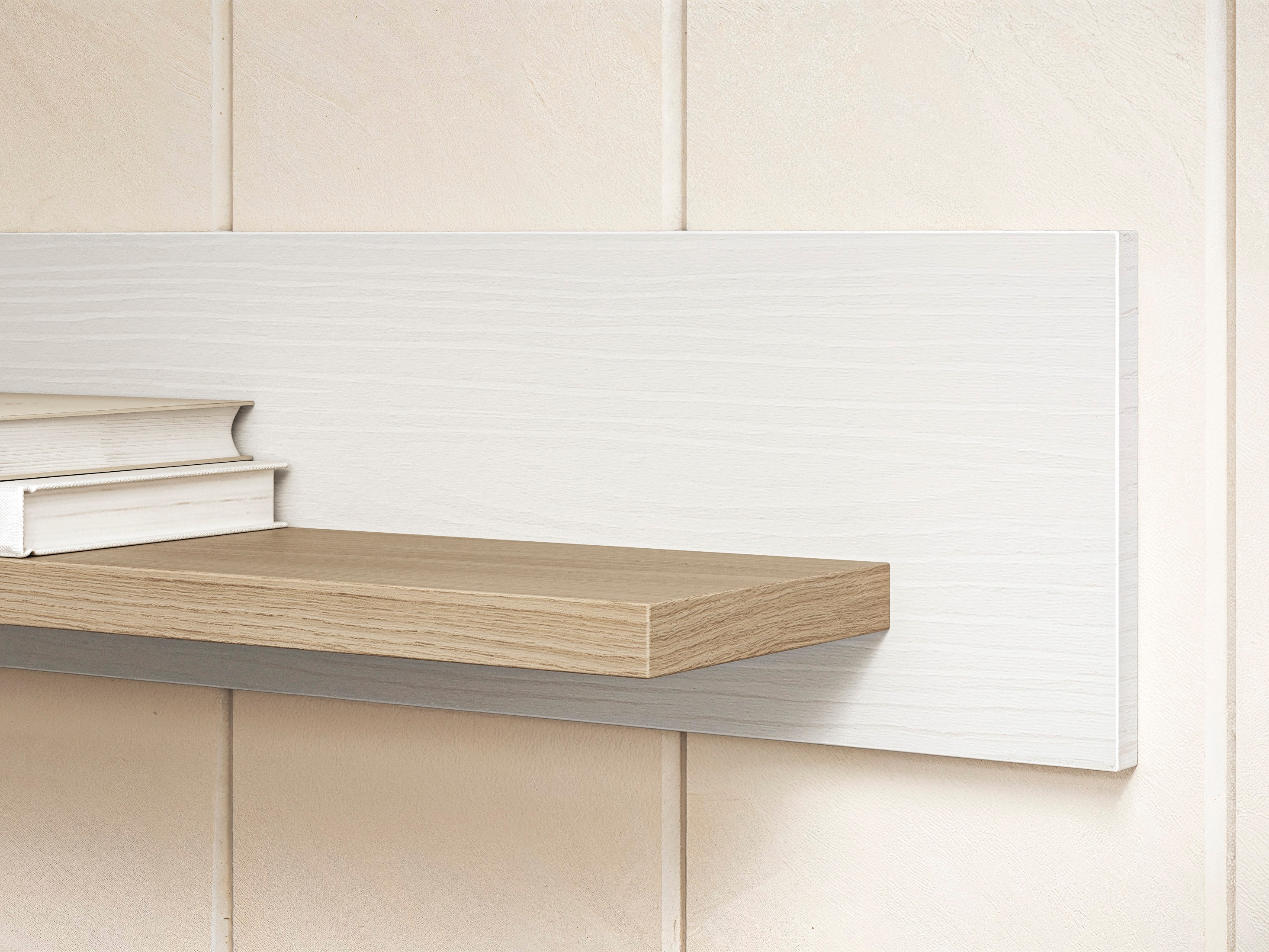 Ensemble de bureau à domicile Fermaru 116 (Blanc + Chêne)