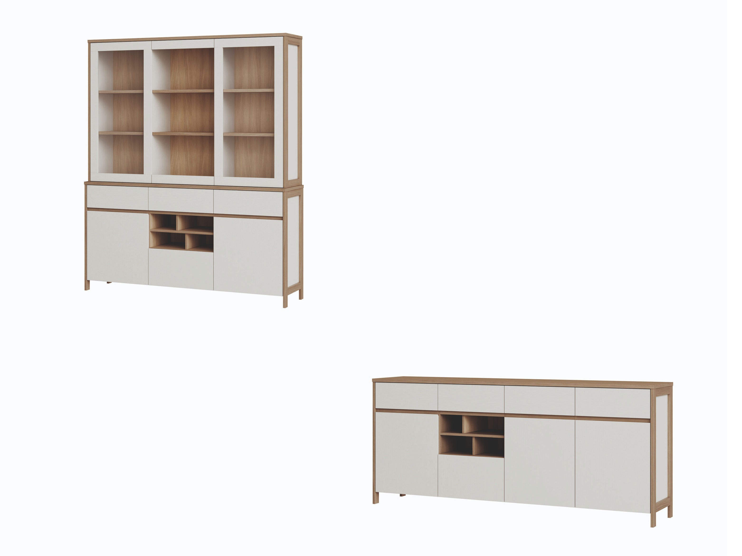 Ensemble de meubles Fermaru 114 (Blanc + Chêne)