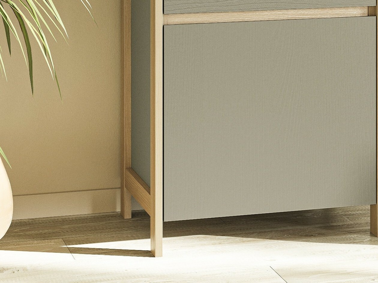 Ensemble de meubles Fermaru 114 (Vert poussiéreux + Chêne)