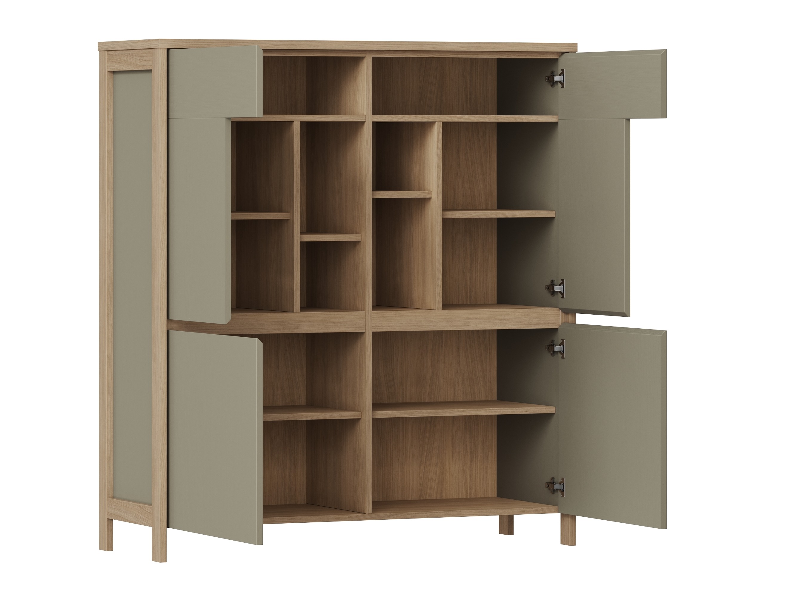 Ensemble de salon Fermaru 110 (Vert poussiéreux + Chêne)