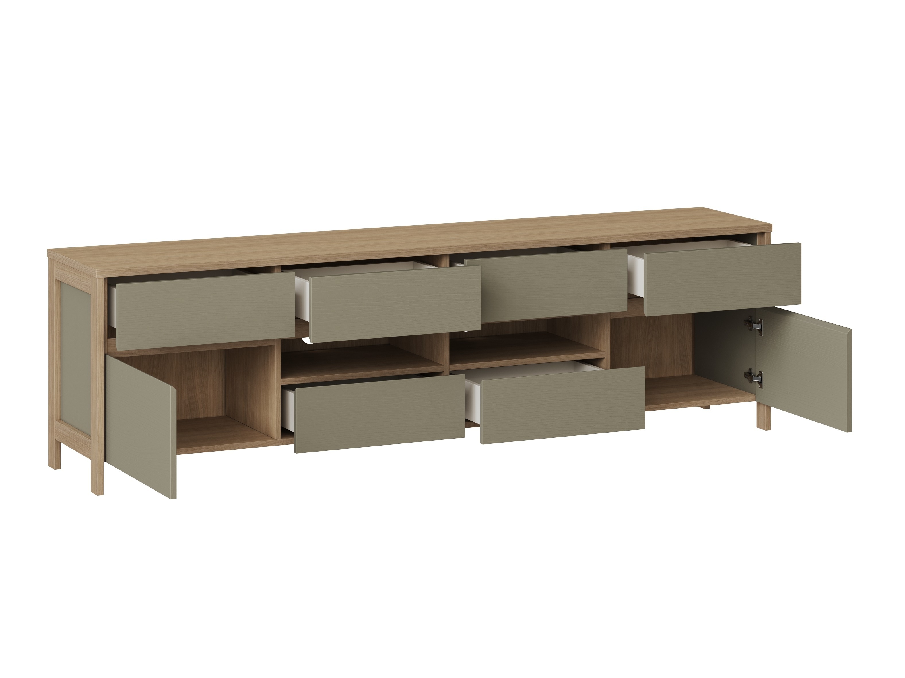 Ensemble de salon Fermaru 111 (Vert poussiéreux + Chêne)