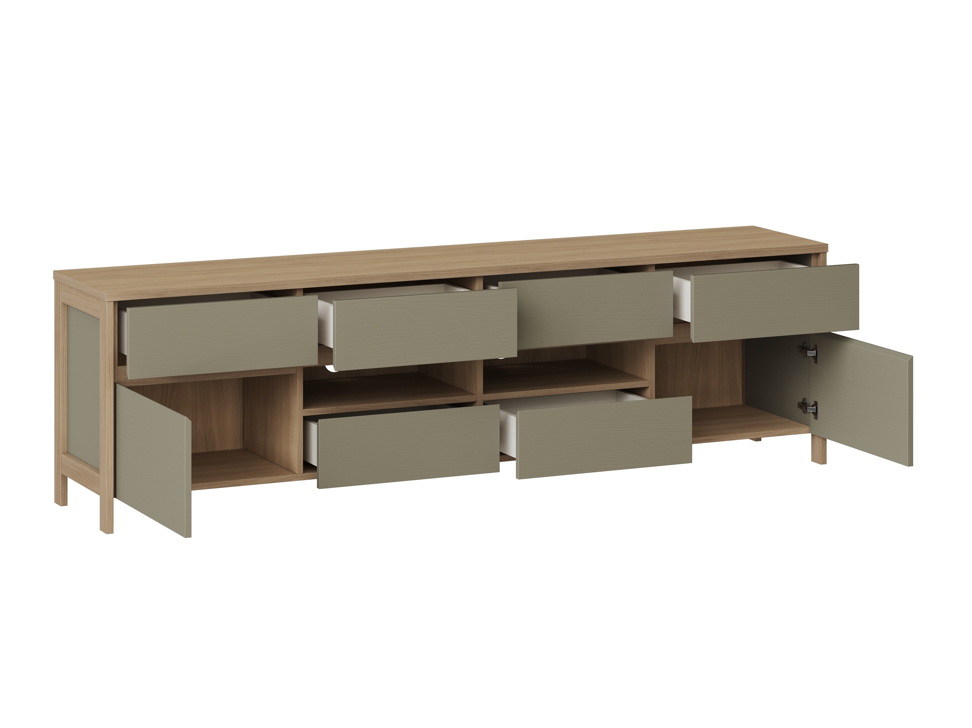 Ensemble de salon Fermaru 112 (Vert poussiéreux + Chêne)