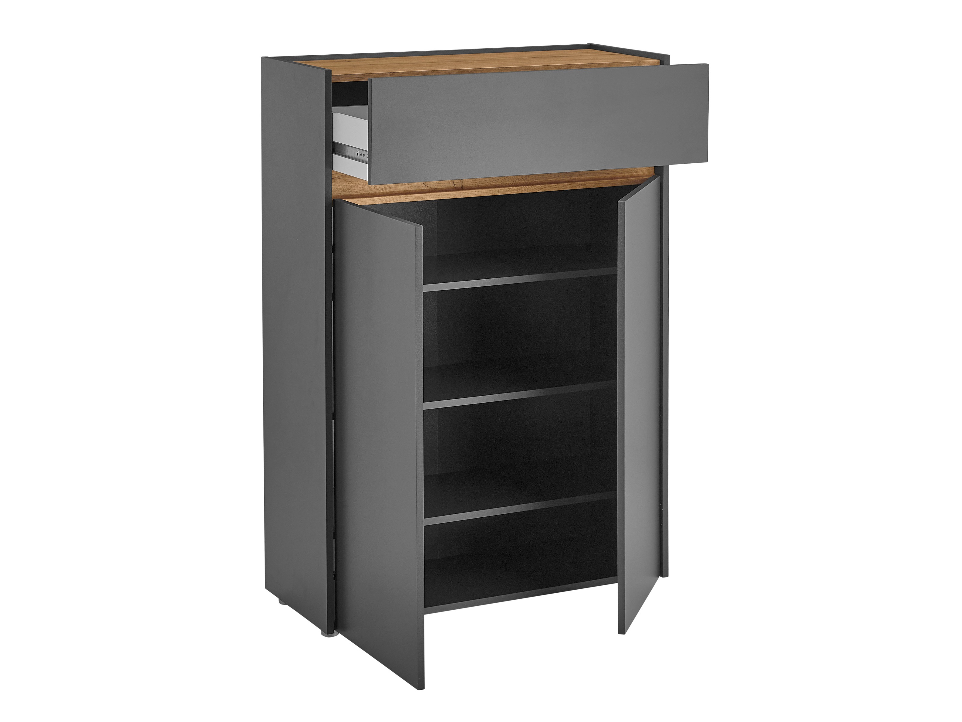 Meuble à chaussures Elbsori 173 (Anthracite + Chêne wotan)