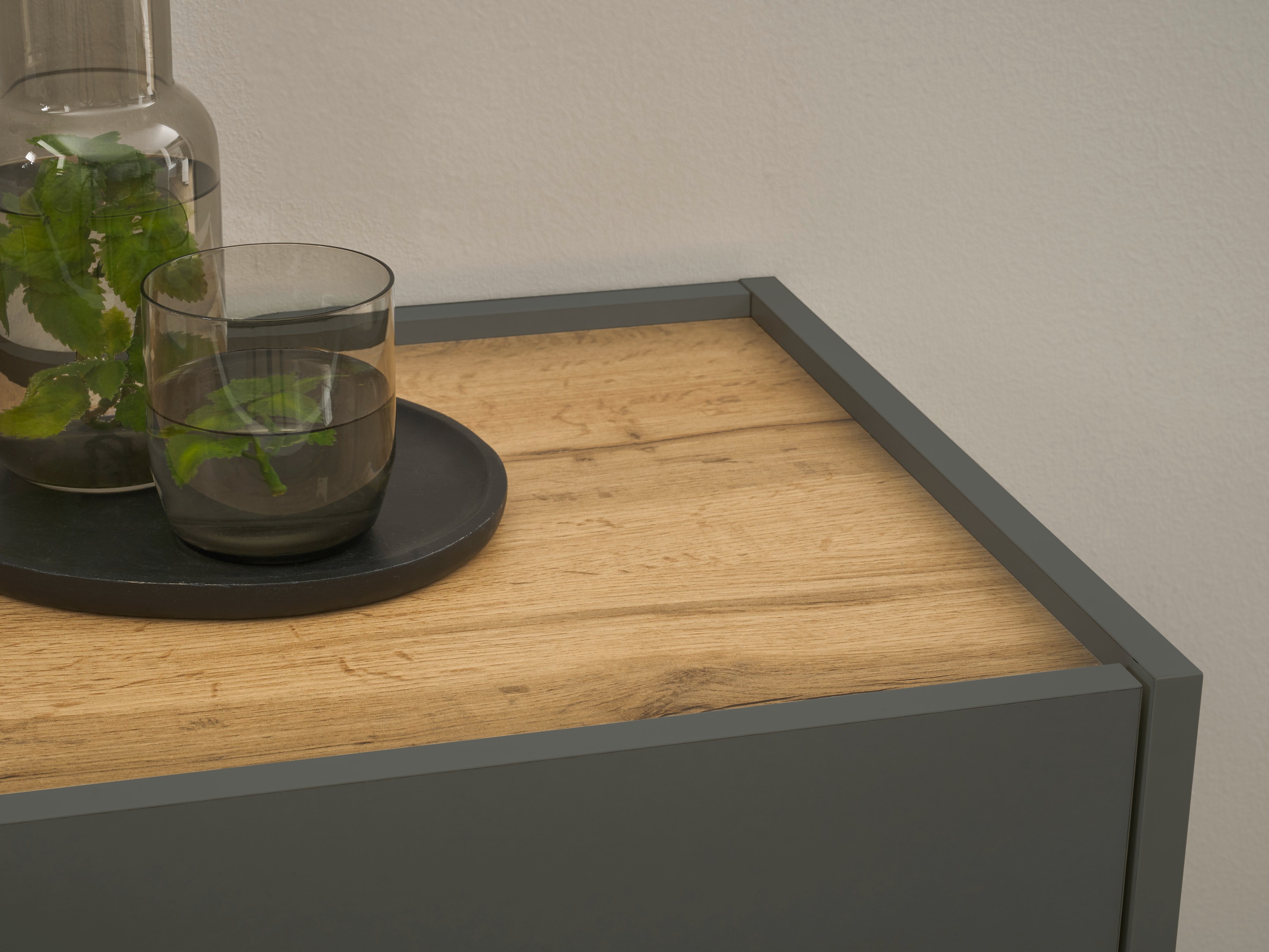 Meuble d'entrée Elbsori 175 (Anthracite + Chêne wotan)