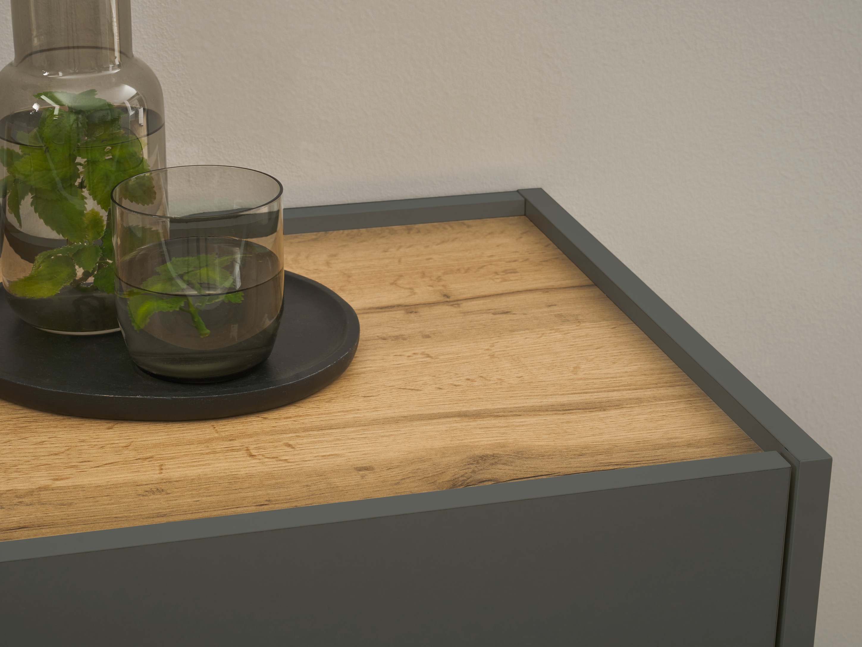 Meuble d'entrée Elbsori 176 (Anthracite + Chêne wotan)