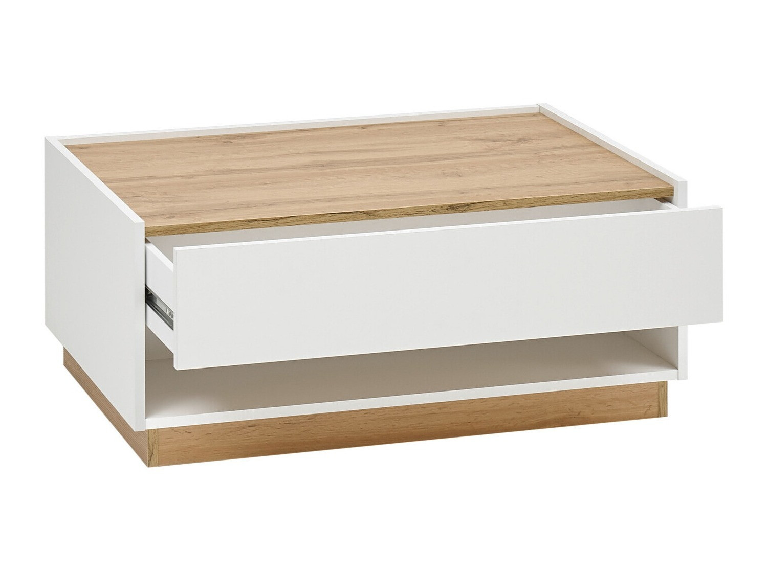 Table basse Elbsori 123 (Blanc + Chêne wotan)