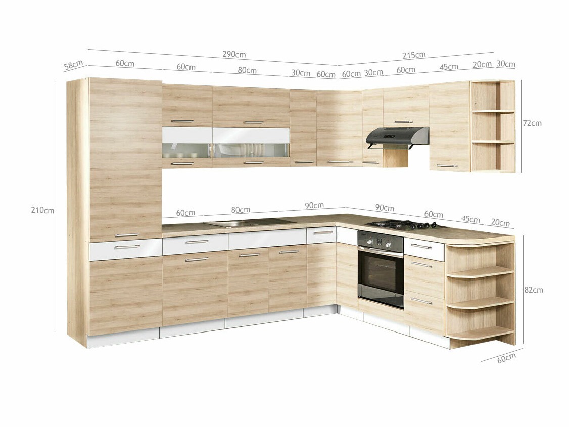 Ensemble de cuisine modulaire Mode Beech 126