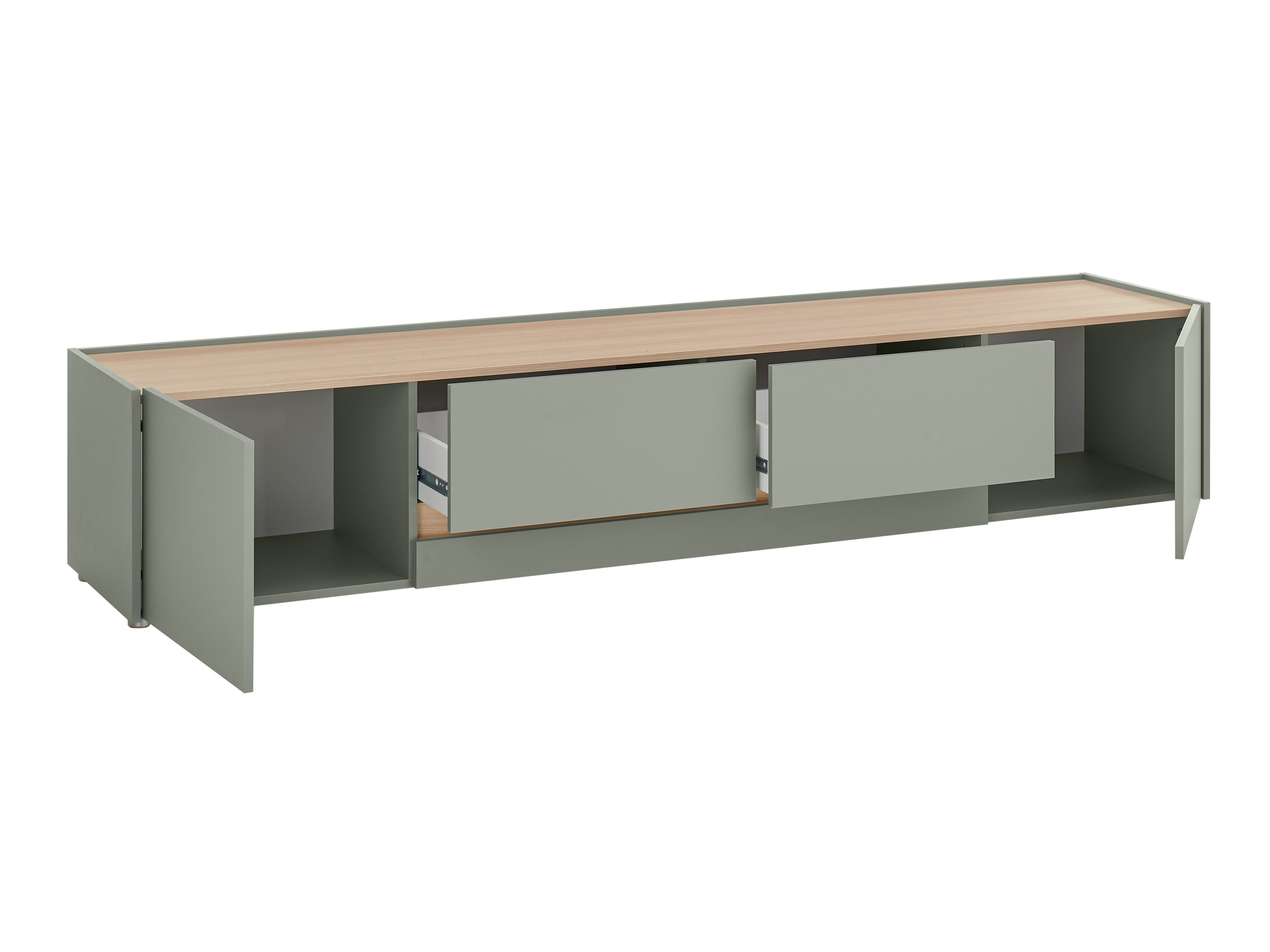 Ensemble de salon Elbsori 132 (Vert + Chêne)