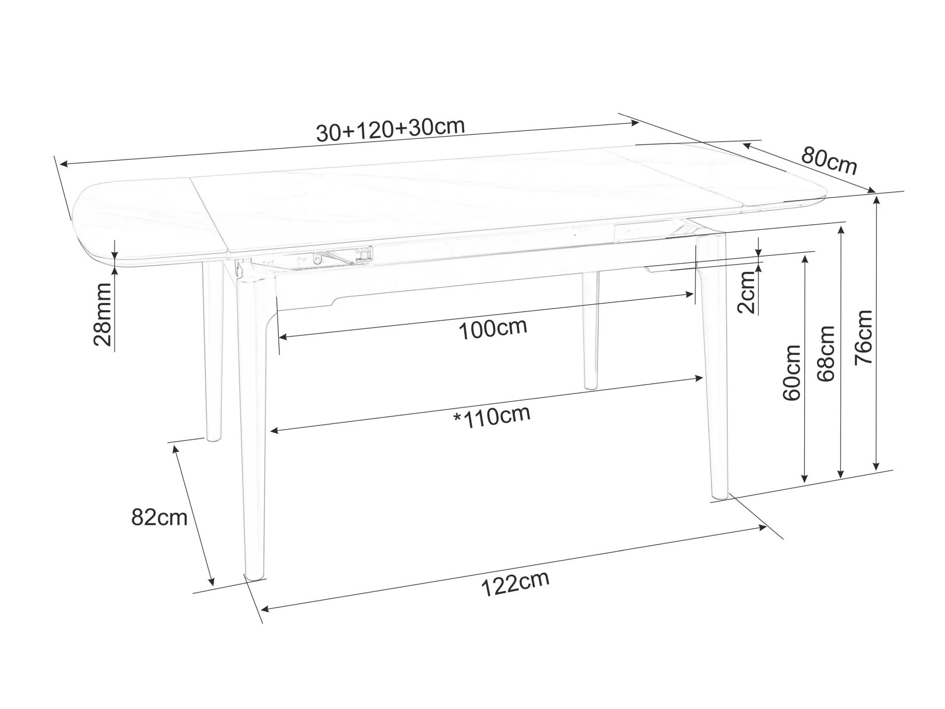 Table Detroit 921 (Marbre blanc)