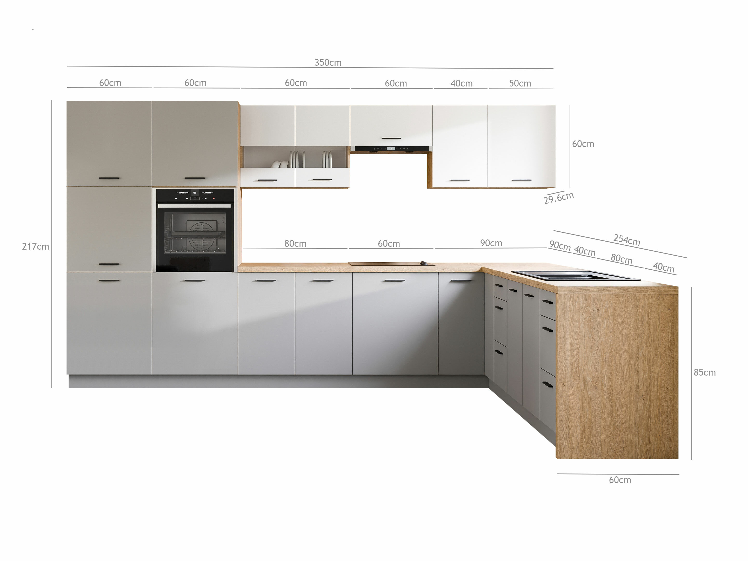 Cuisine complète modulaire Ati White Grey 118