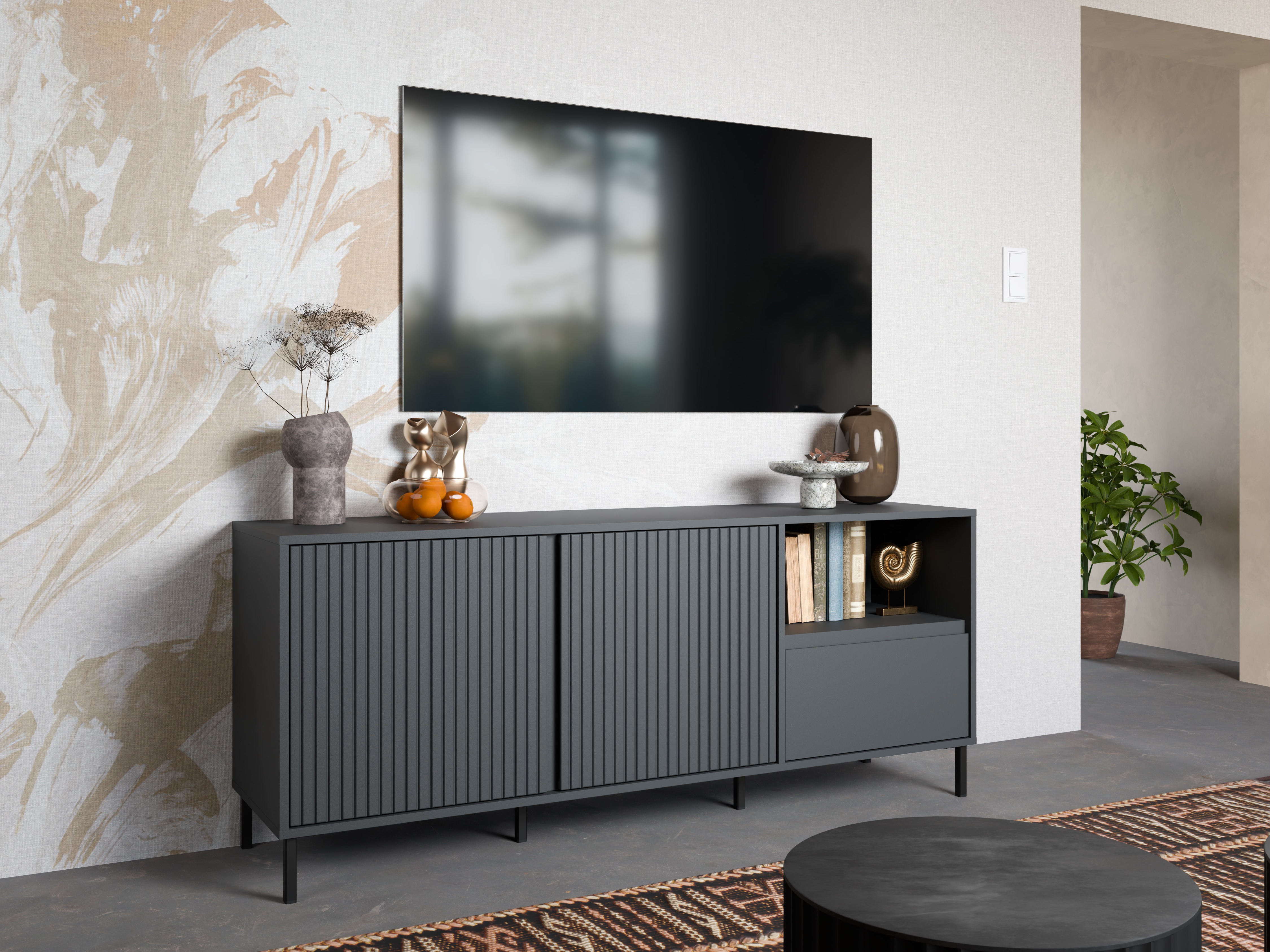 Meuble TV Ruvrevi 100 (Anthracite)
