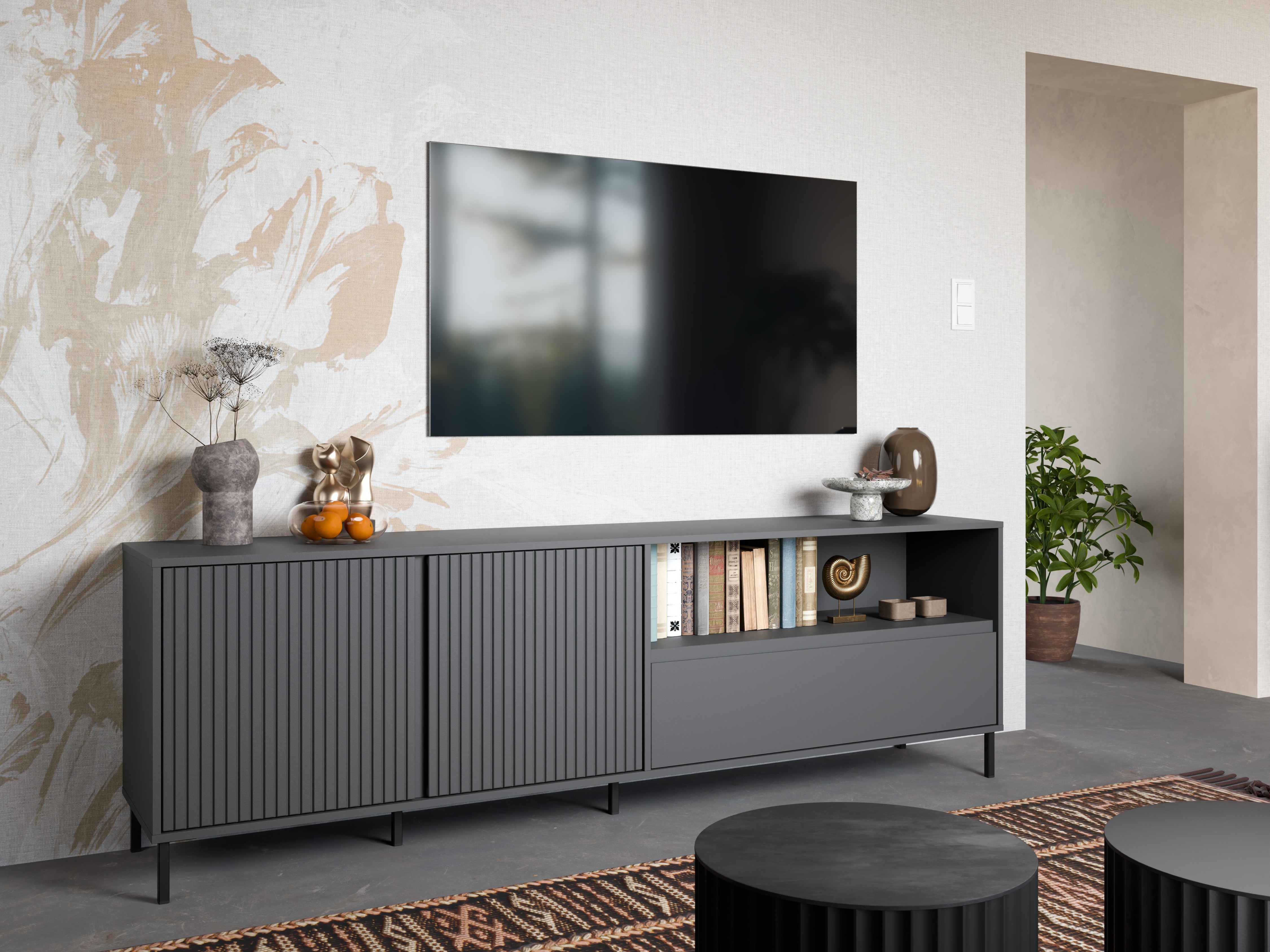 Meuble TV Ruvrevi 101 (Anthracite)