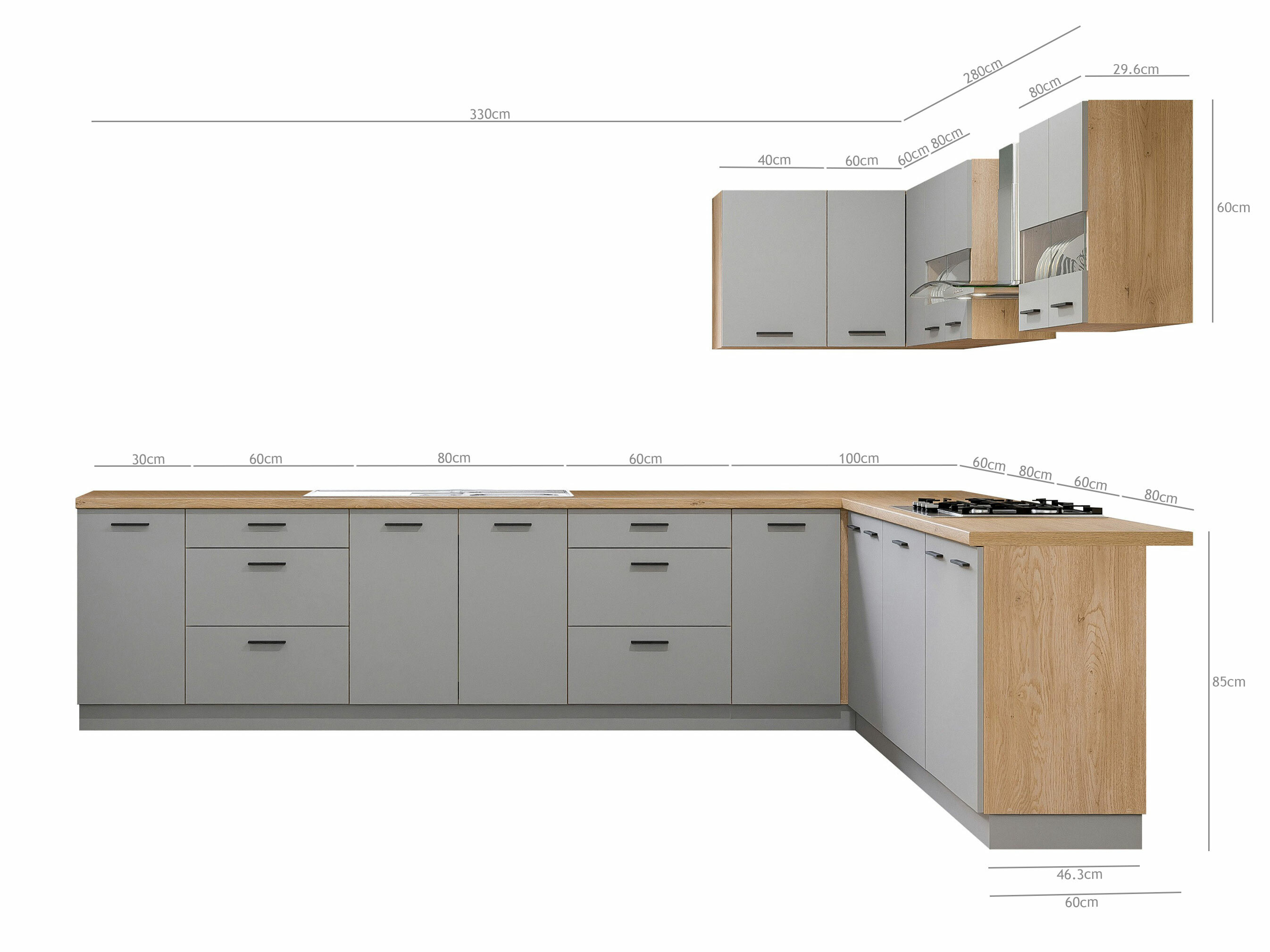 Cuisine complète modulaire Ati Grey 133