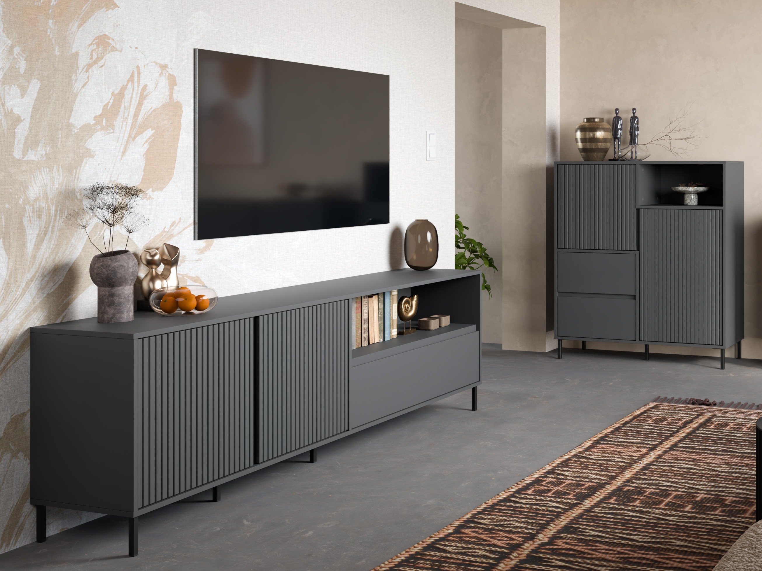 Ensemble de salon Ruvrevi 105 (Anthracite)