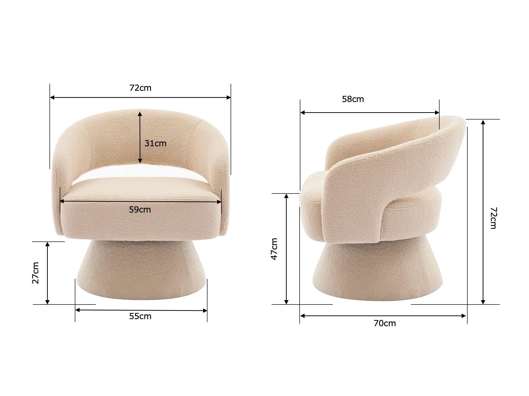 Fauteuil Comfivo 475 (Beige)