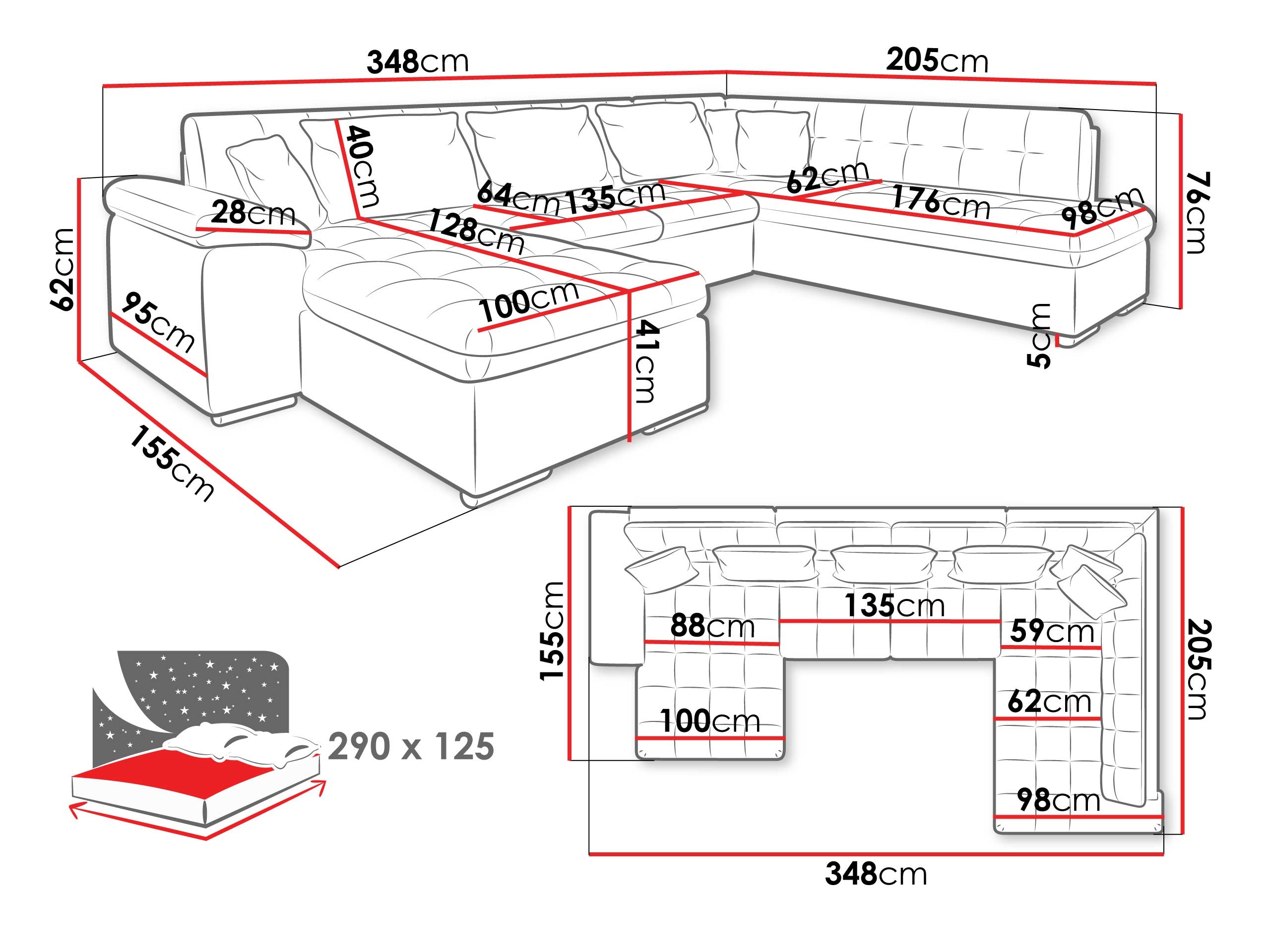 Canapé d'angle Comfivo 128 (Gauche)