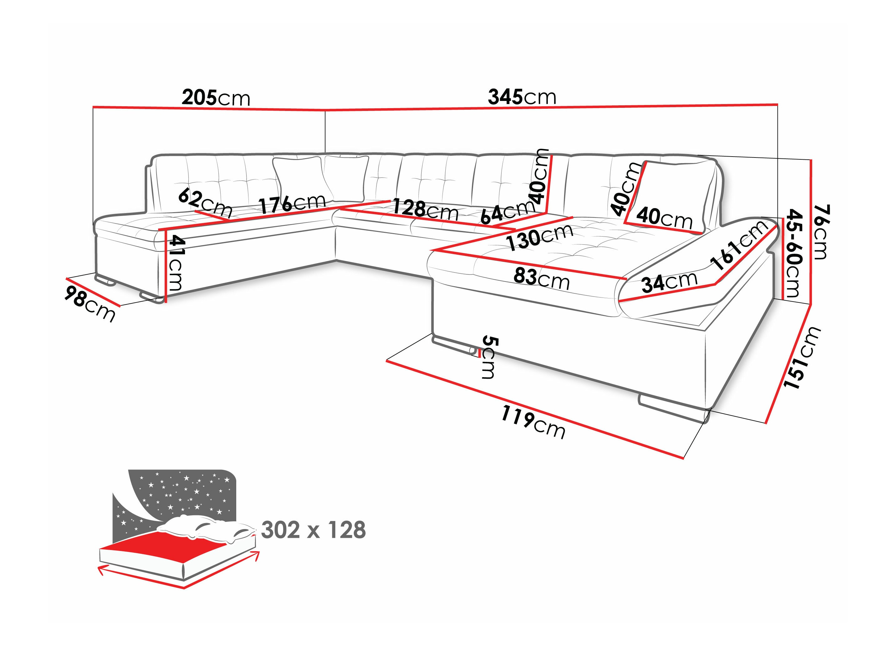 Canapé d'angle Comfivo Tilia (Soft 011 + Lux 06 + Lux 05)