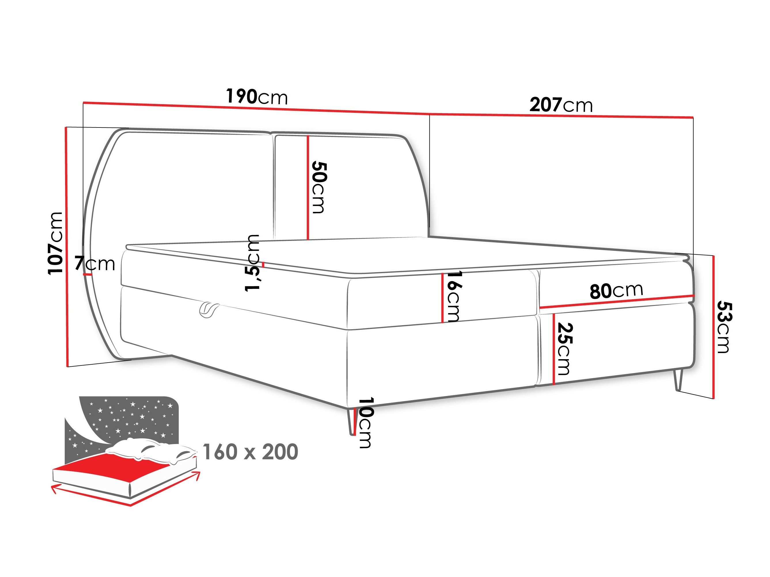 Lit boxspring Stonecrest 110 (Wave 05)