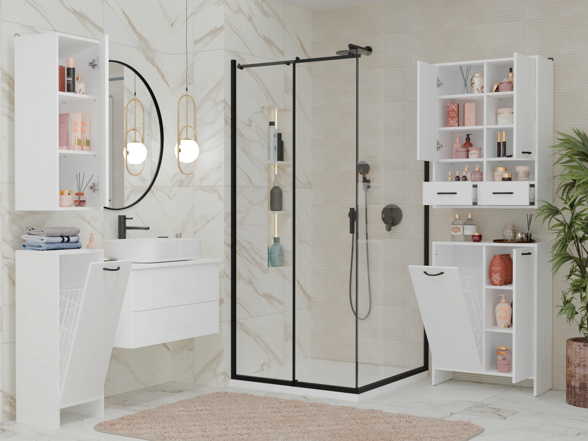 Armoire de bain à poser Servou 111 (Blanc)