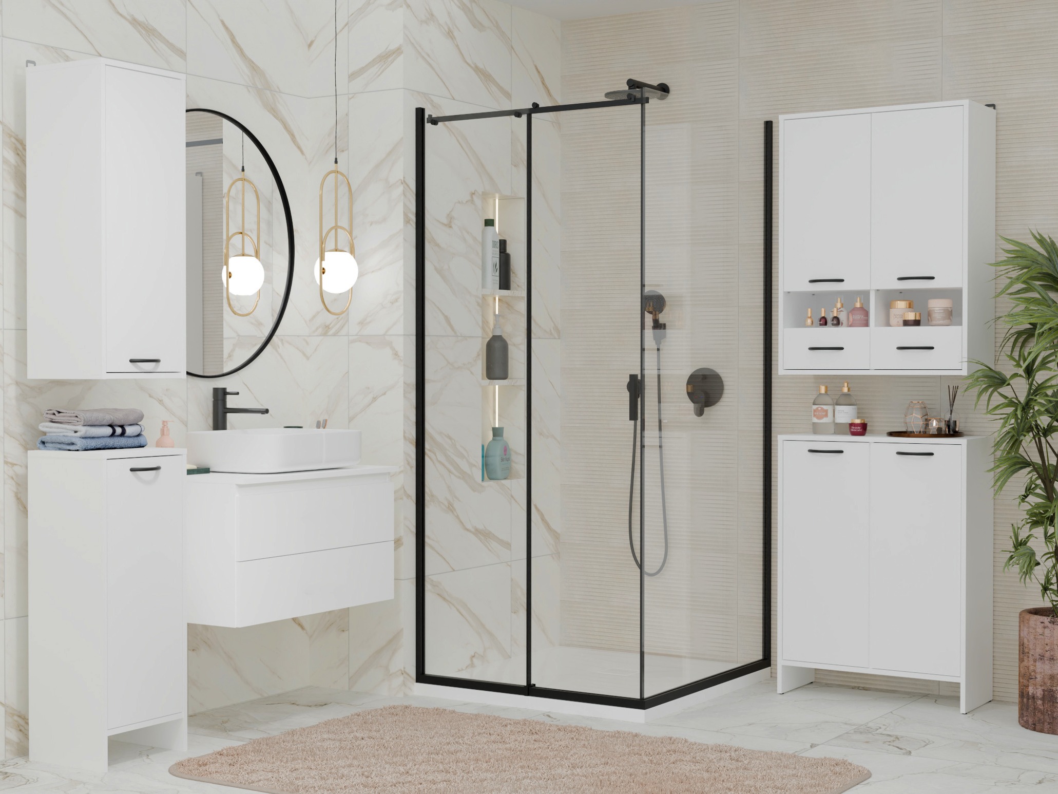 Armoire de bain à poser Servou 112 (Blanc)