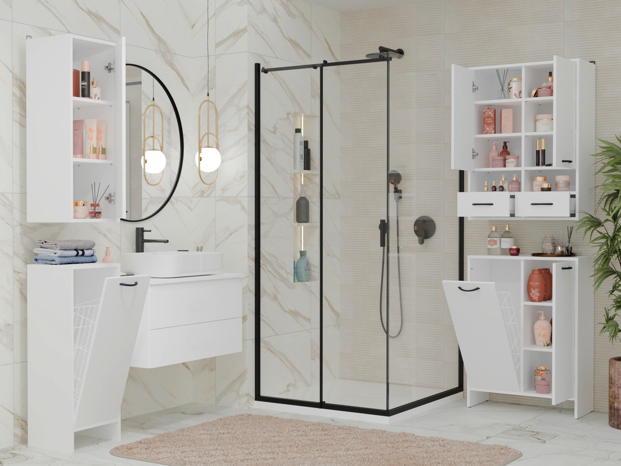 Armoire de bain à poser Servou 112 (Blanc)