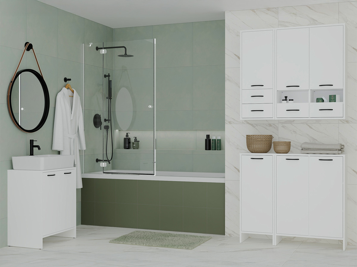 Armoire de lavabo à poser Servou 113 (Blanc)