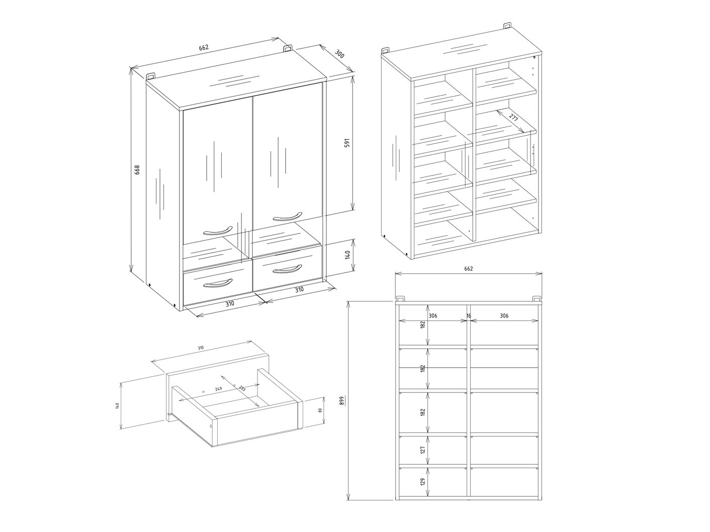Armoire de salle de bain murale Servou 116 (Blanc)