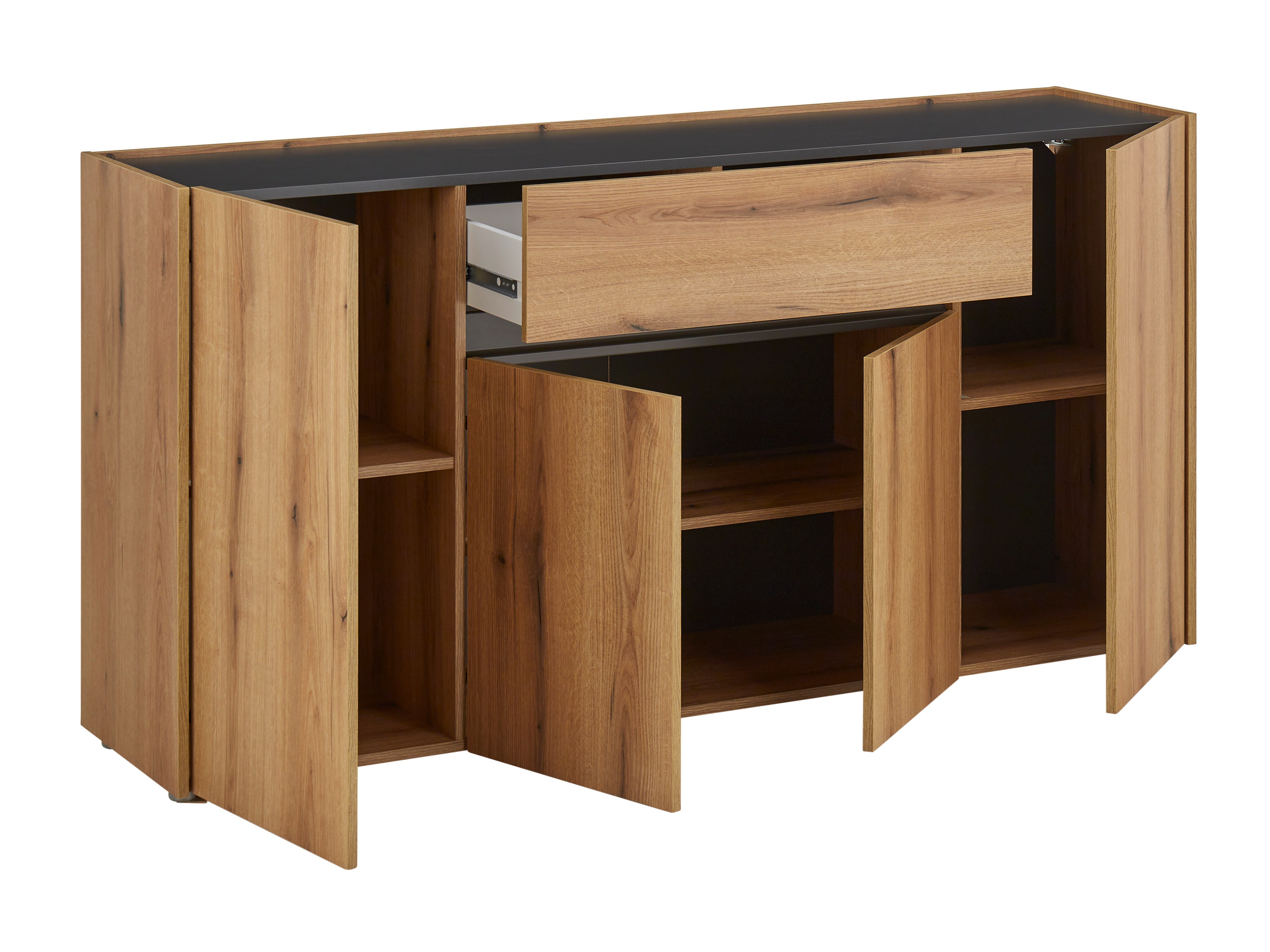 Commode Elbsori 117 (Chêne + Anthracite)