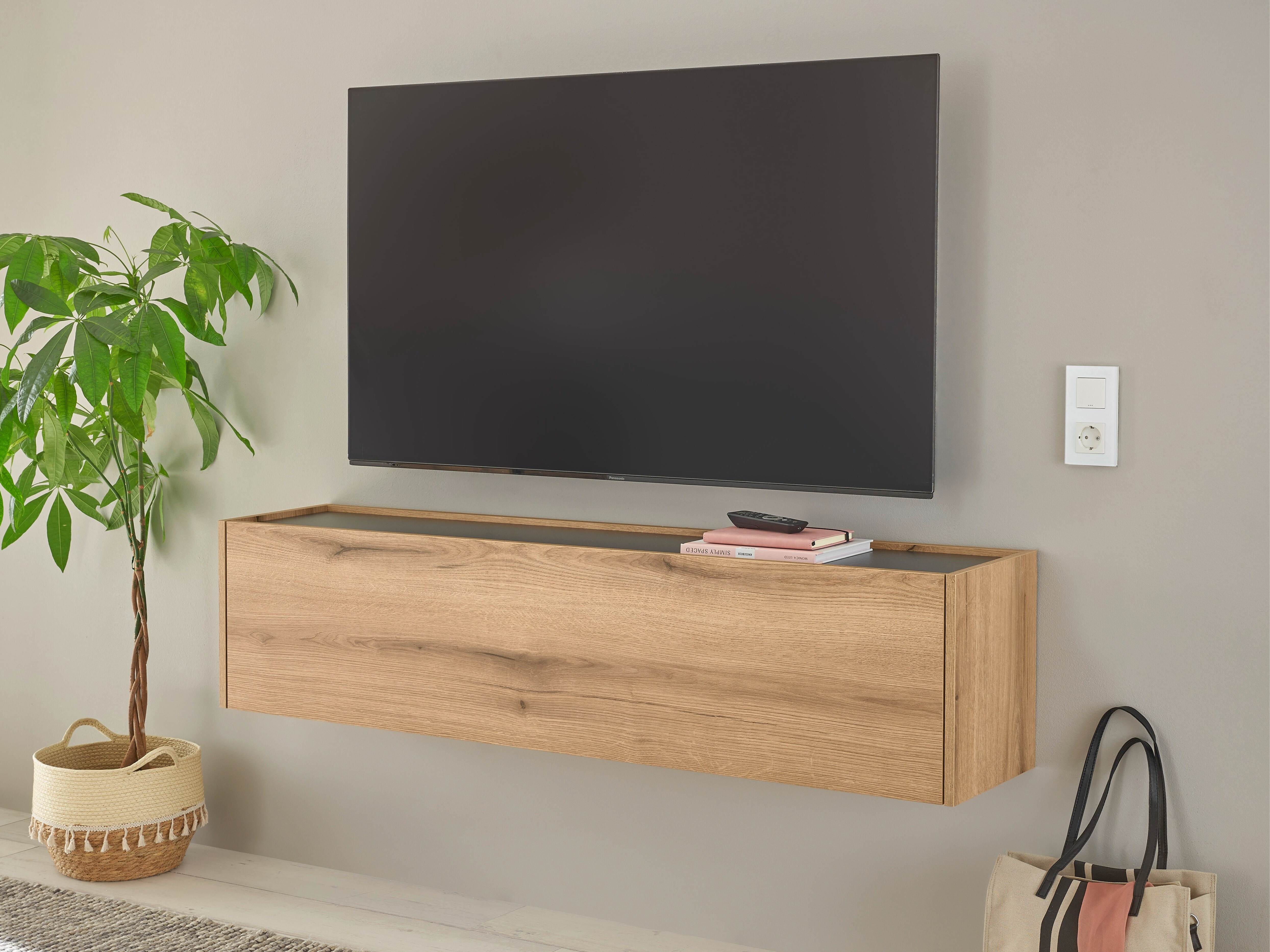 Meuble TV Elbsori 108 (Chêne + Anthracite)