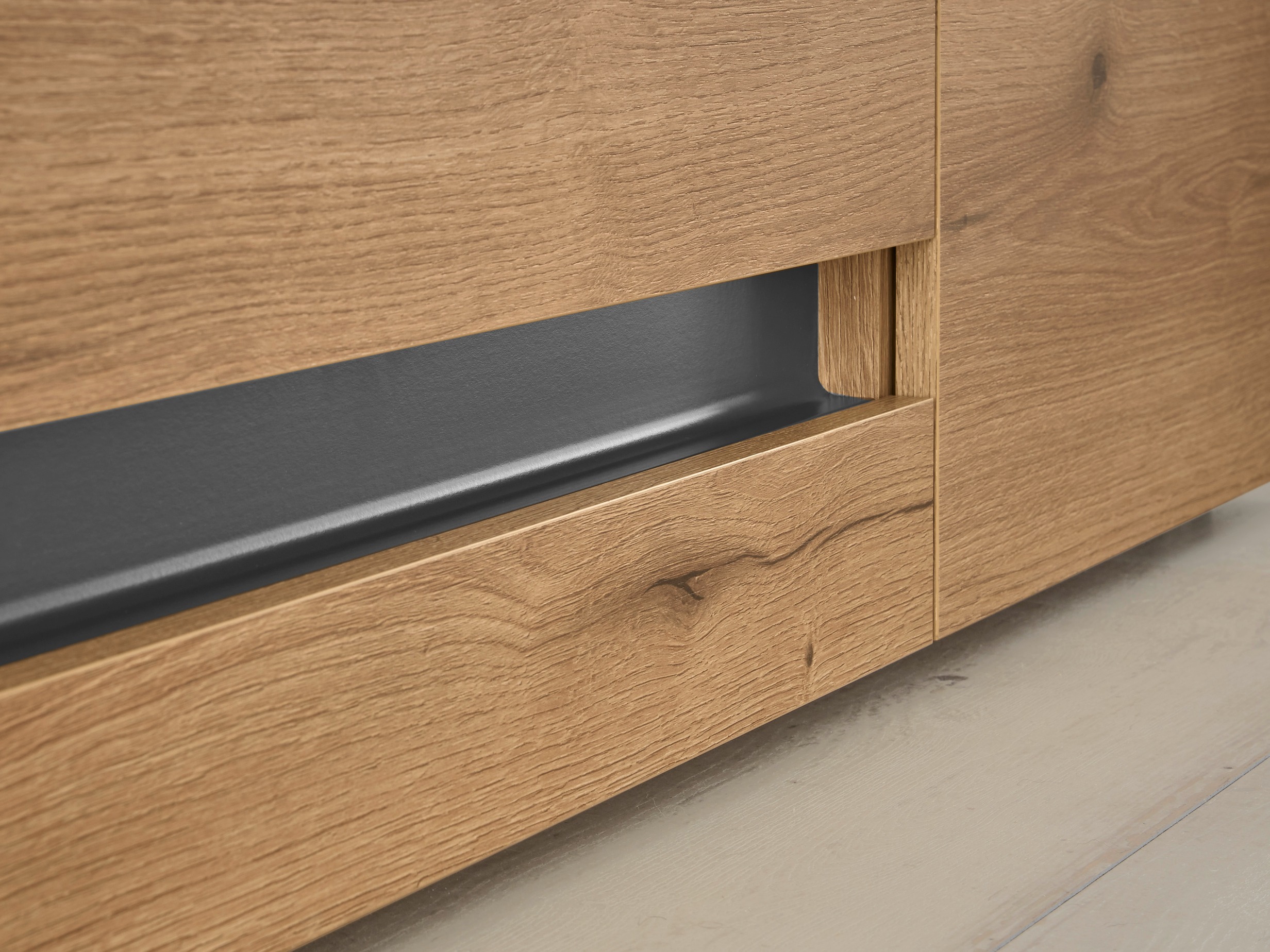 Ensemble de salon Elbsori 130 (Chêne + Anthracite)
