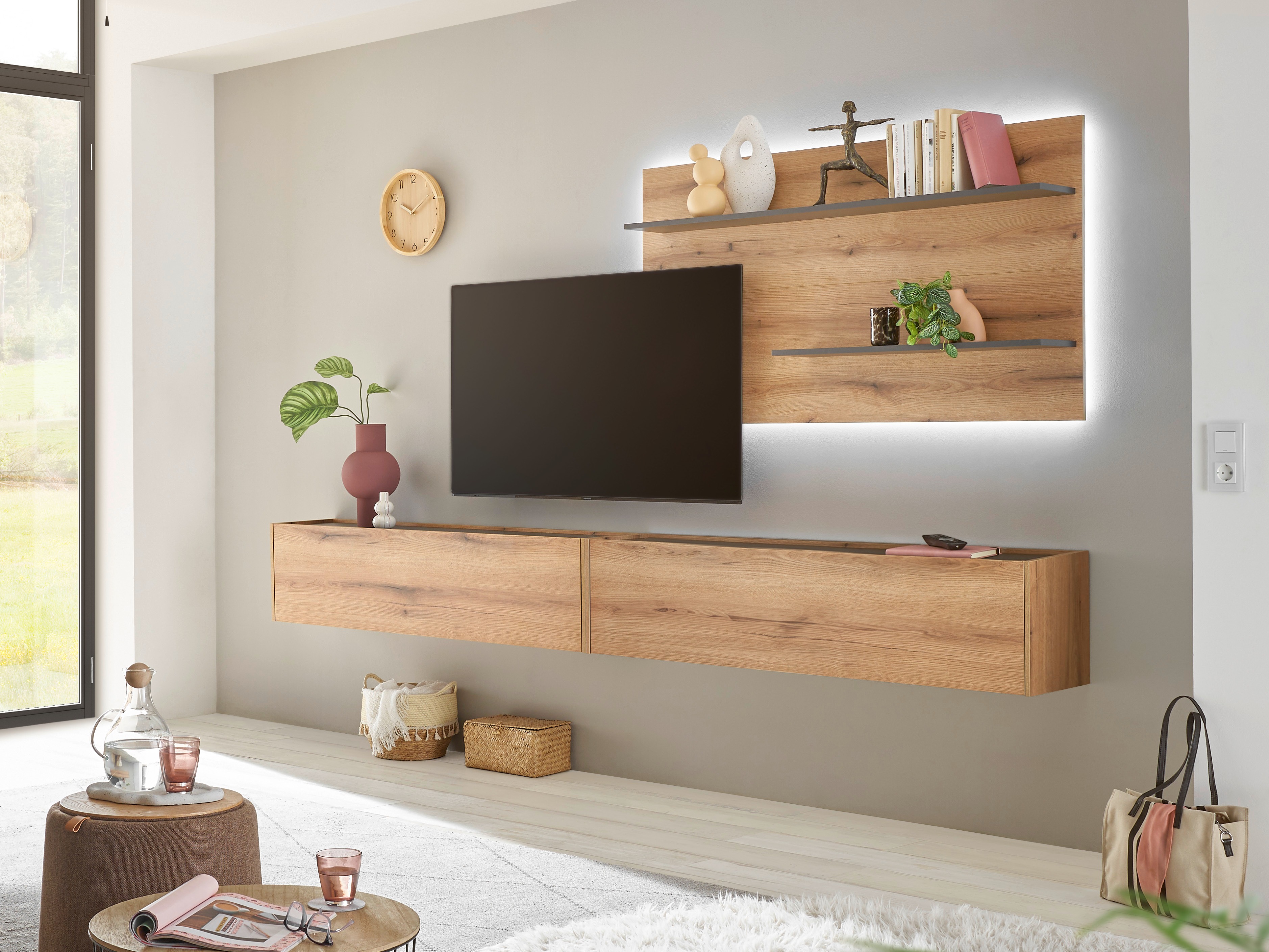 Ensemble de salon Elbsori 120 (Chêne + Cachemire)