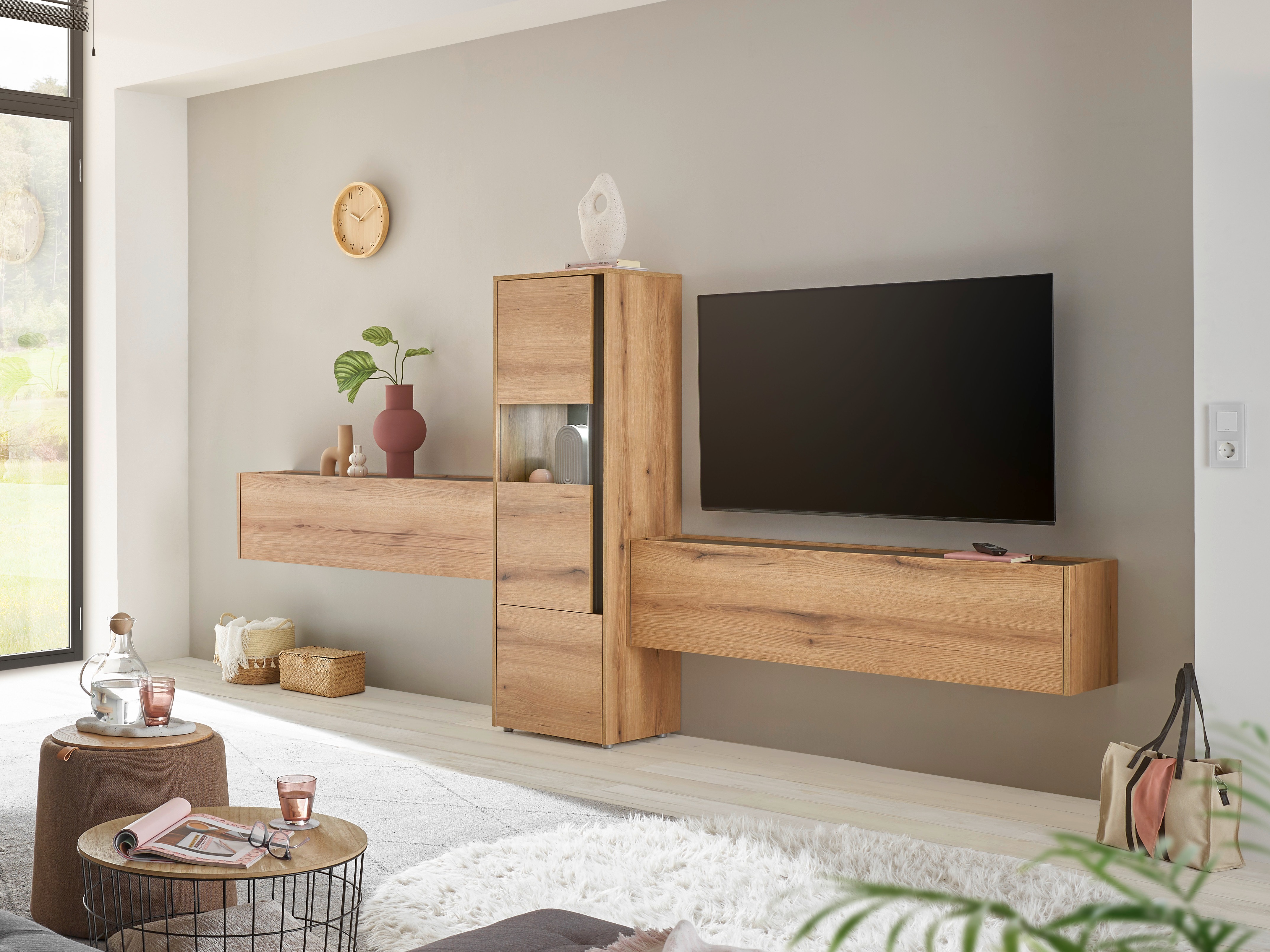 Ensemble de salon Elbsori 122 (Chêne + Anthracite)