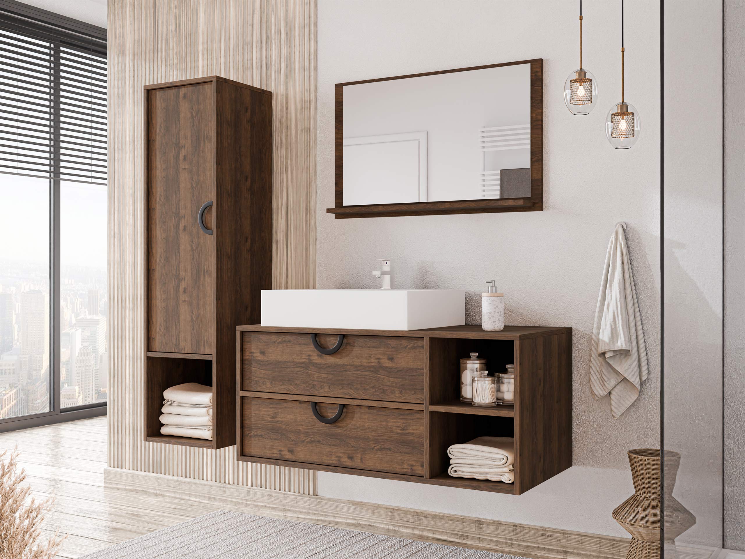 Ensemble de salle de bain Sodalis (Noyer)